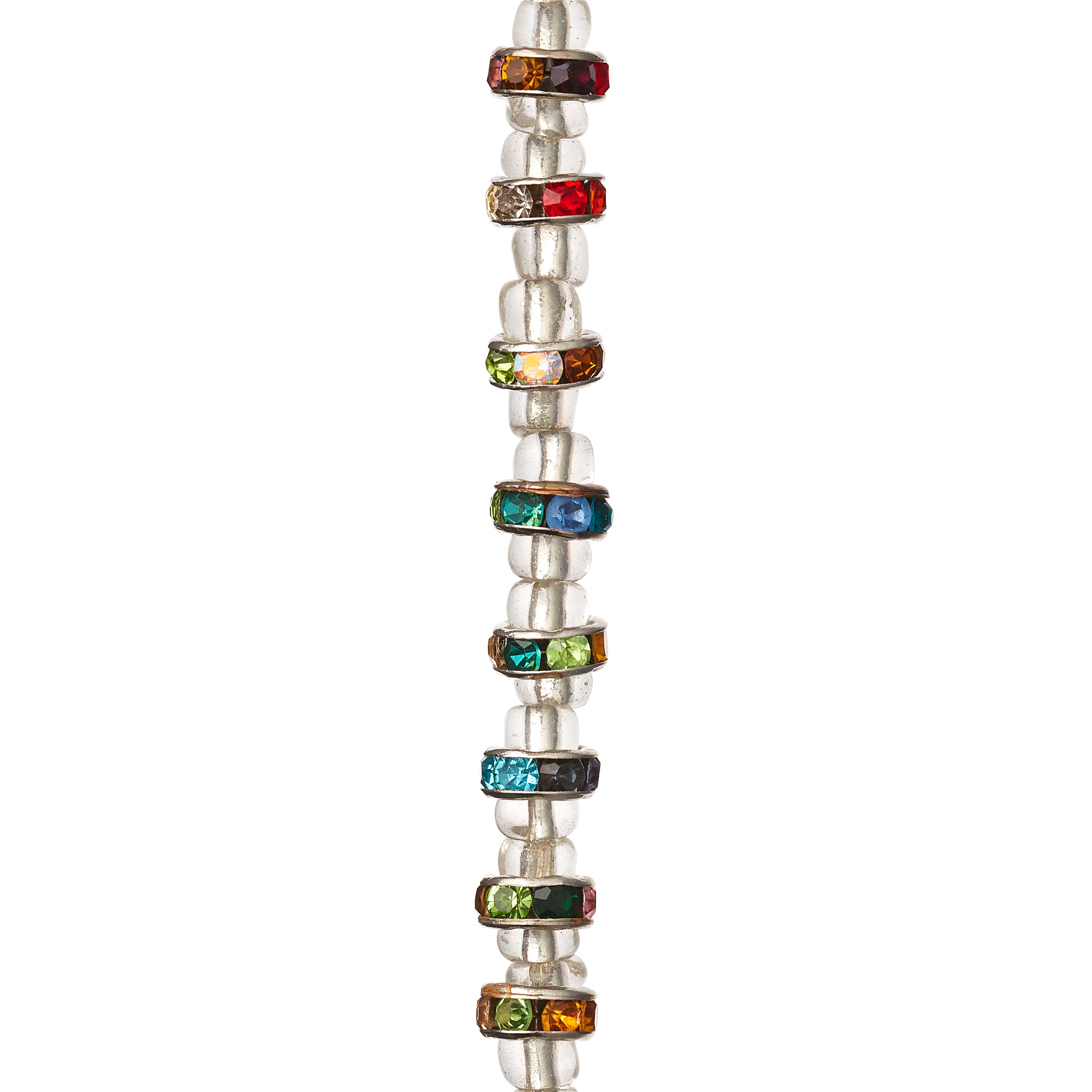 12 Pack: Multicolor Rhinestone Rondelle Beads, 6mm by Bead Landing&#x2122;