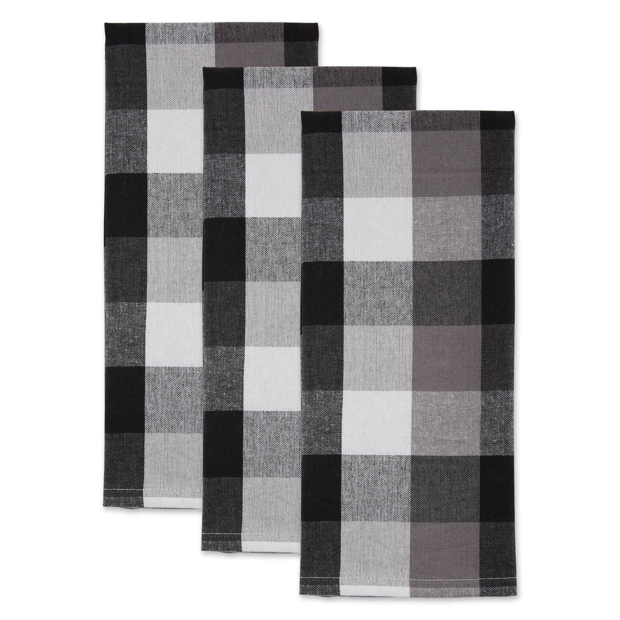 DII® Tri-Color Checkered Dish Towels, 3ct.