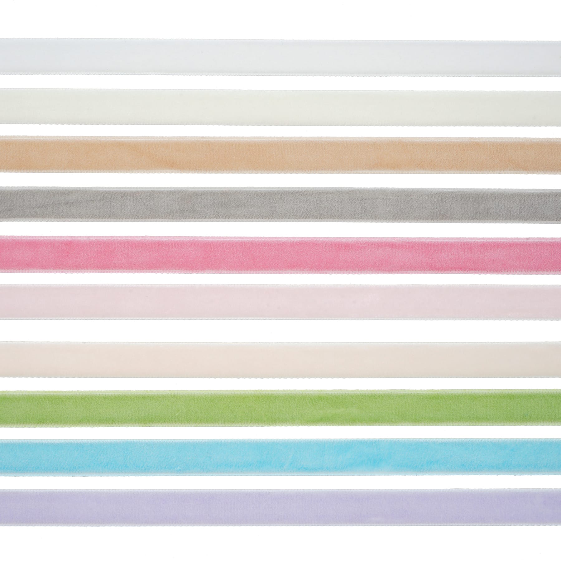 3/8" x 2yd. Pastel Colors Velvet Value Pack Ribbon by Celebrate It®