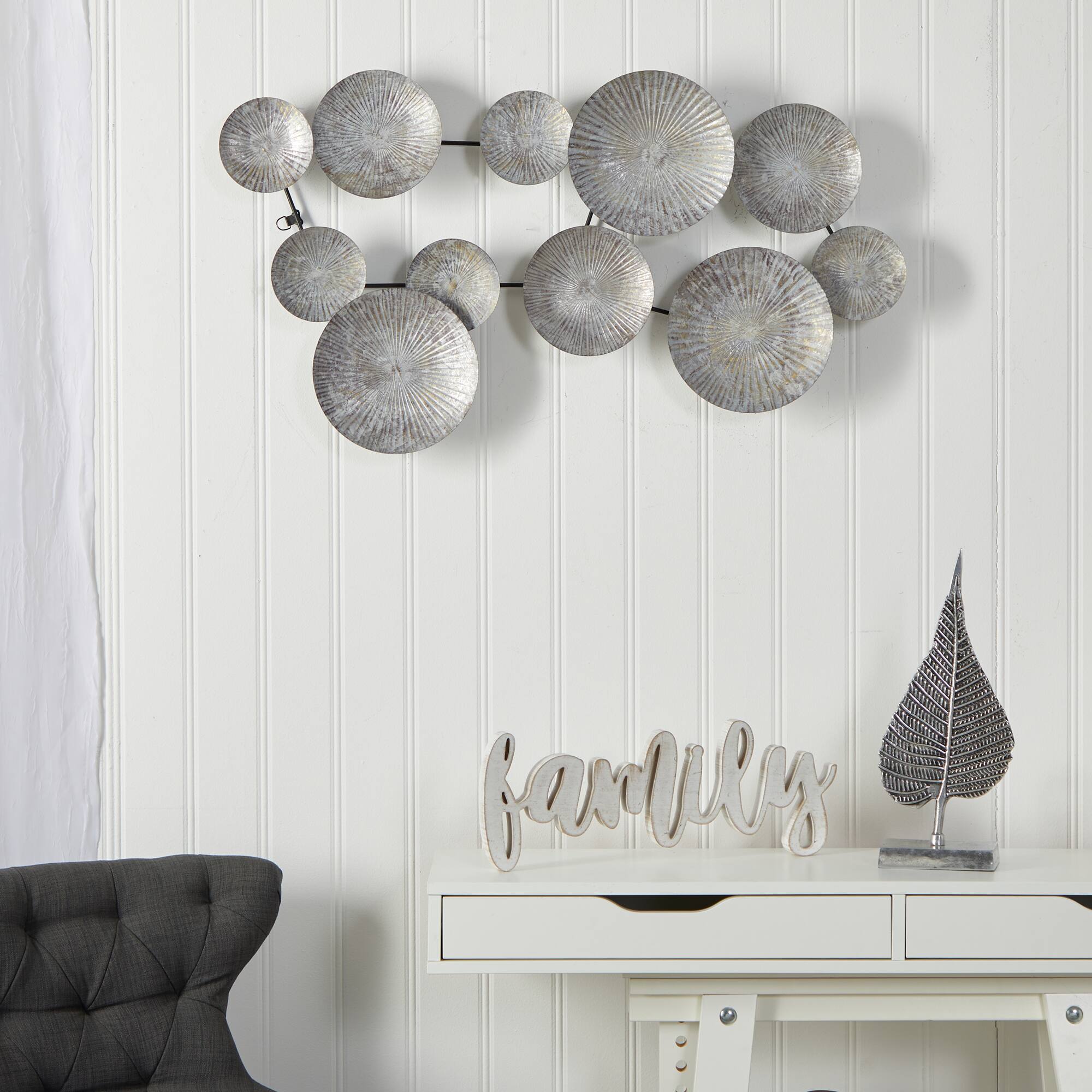 3ft. x 2ft. Galvanized Textured Plates Antique Wall Art