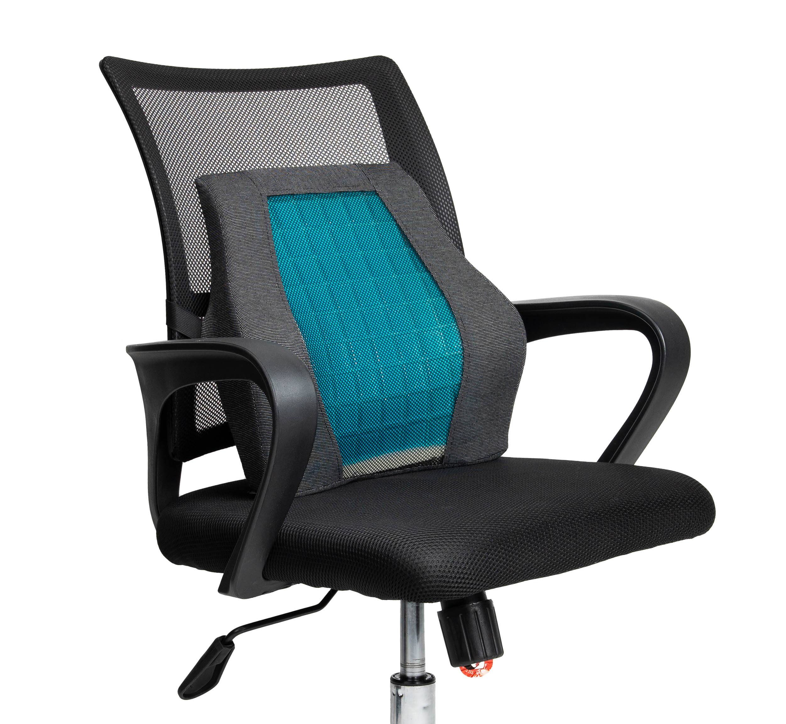 Mind Reader Teal & Black Ergonomic Back Cushion