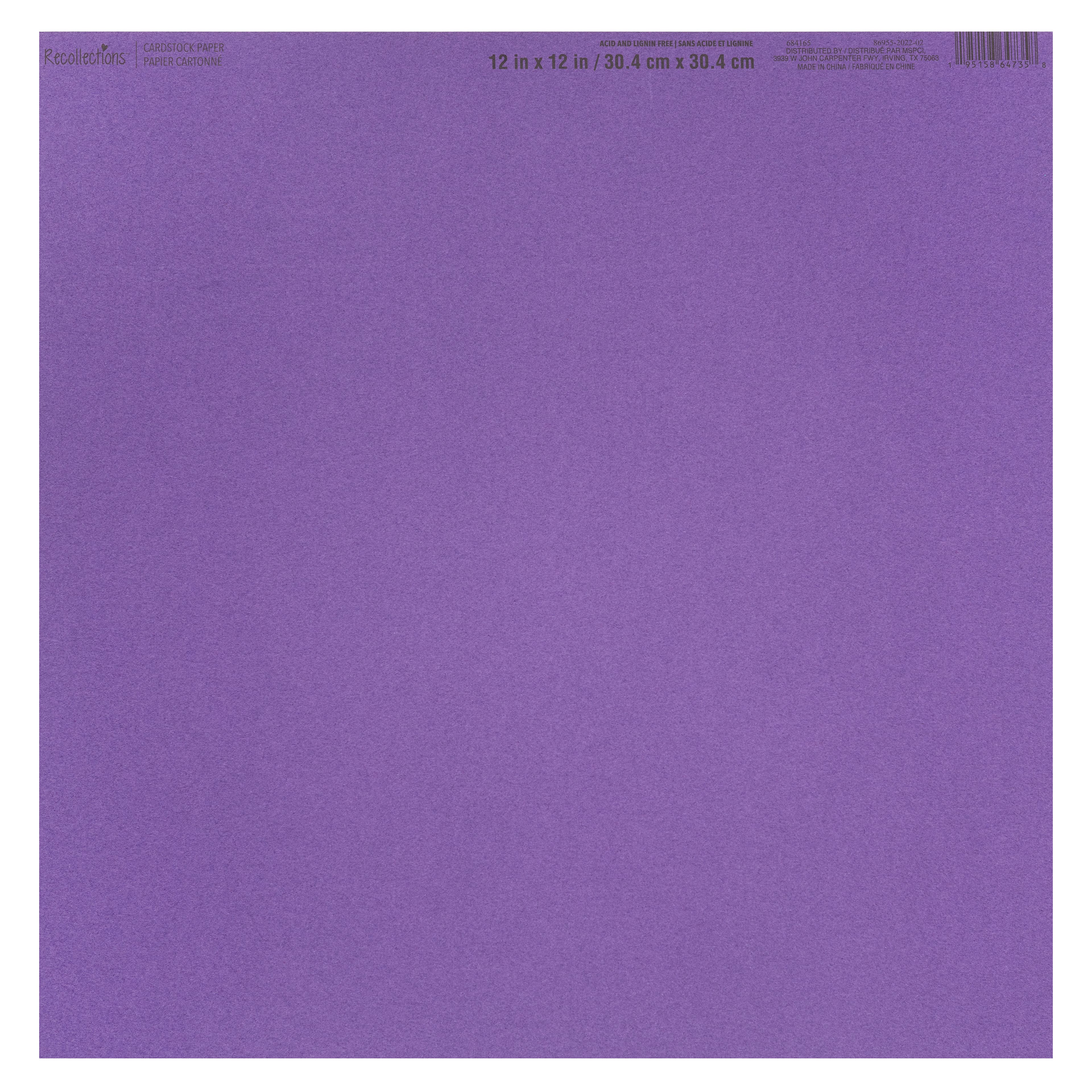Purple Palette 12 x 12 Cardstock Paper by Recollections 100 Sheets | Michaels