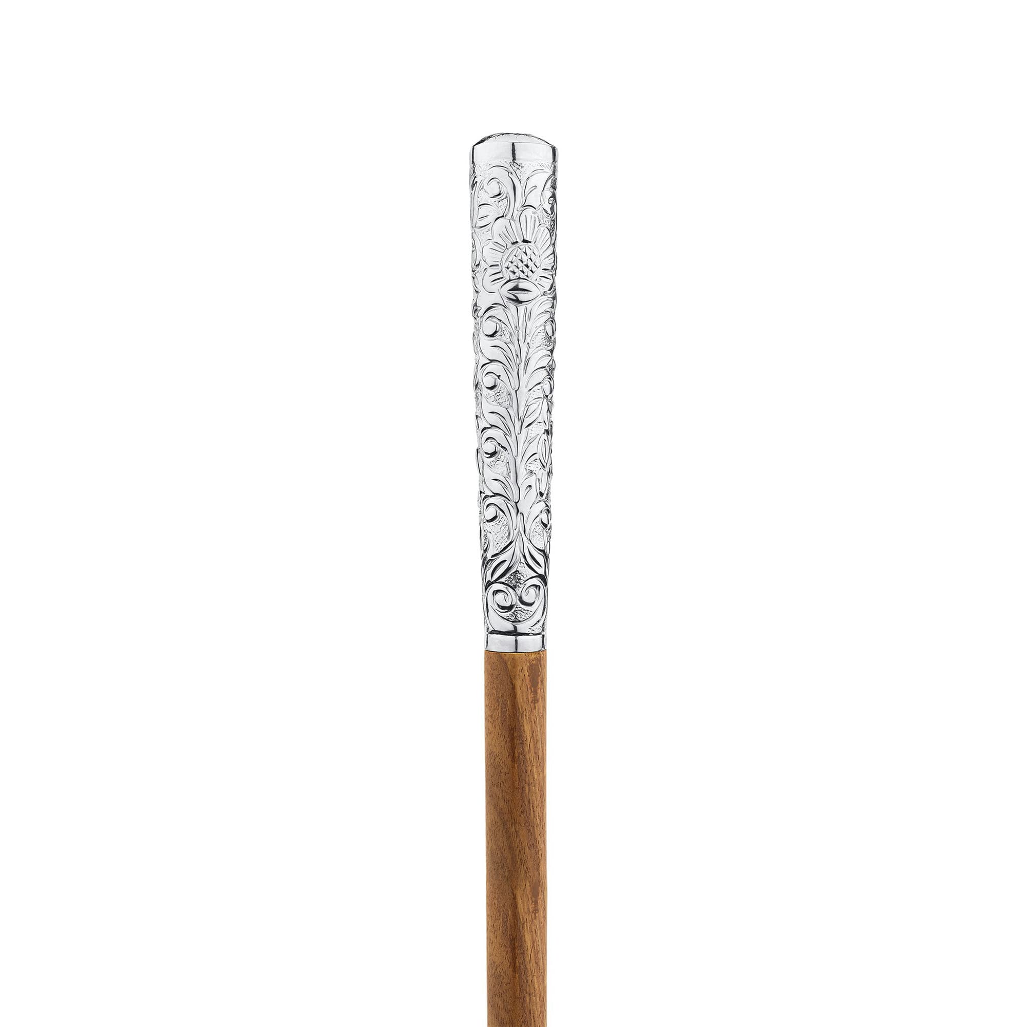 Empress Collection: Dandy Fellow Chrome Solid Hardwood Walking Stick