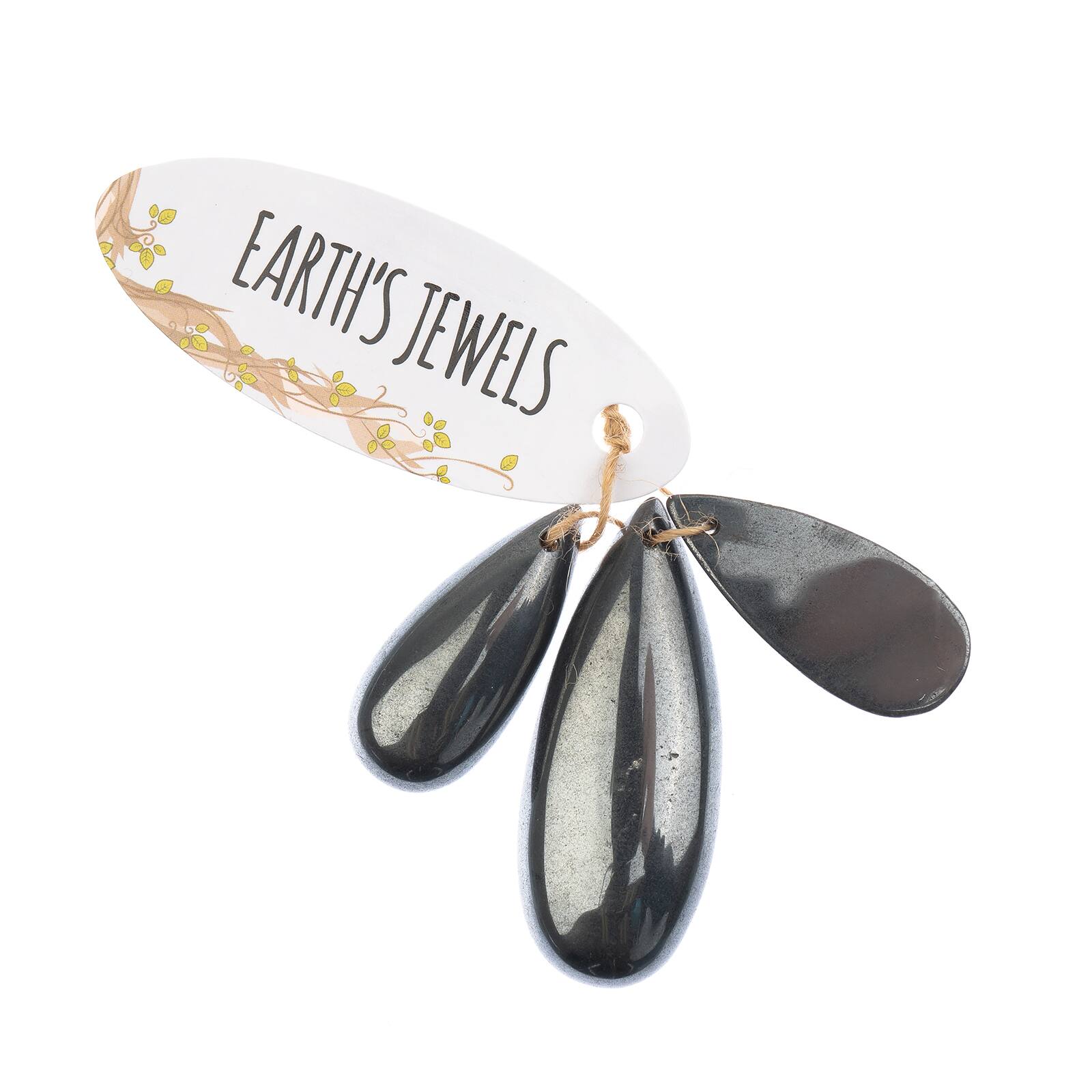 John Bead Earth’s Jewels Natural Stone Teardrop Pendant Slices in Hematite | Michaels®