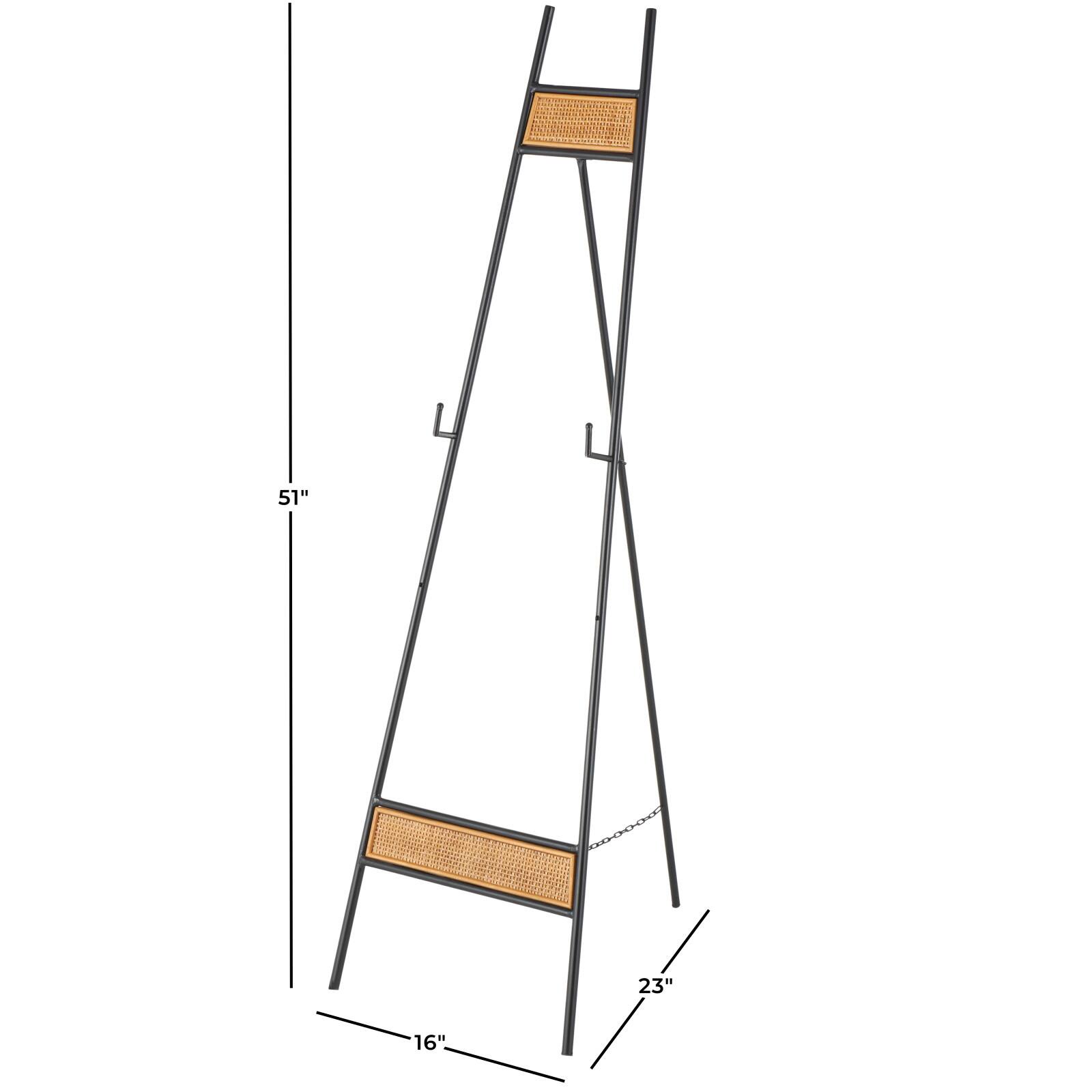51" Black Metal Easel with Wood Accents