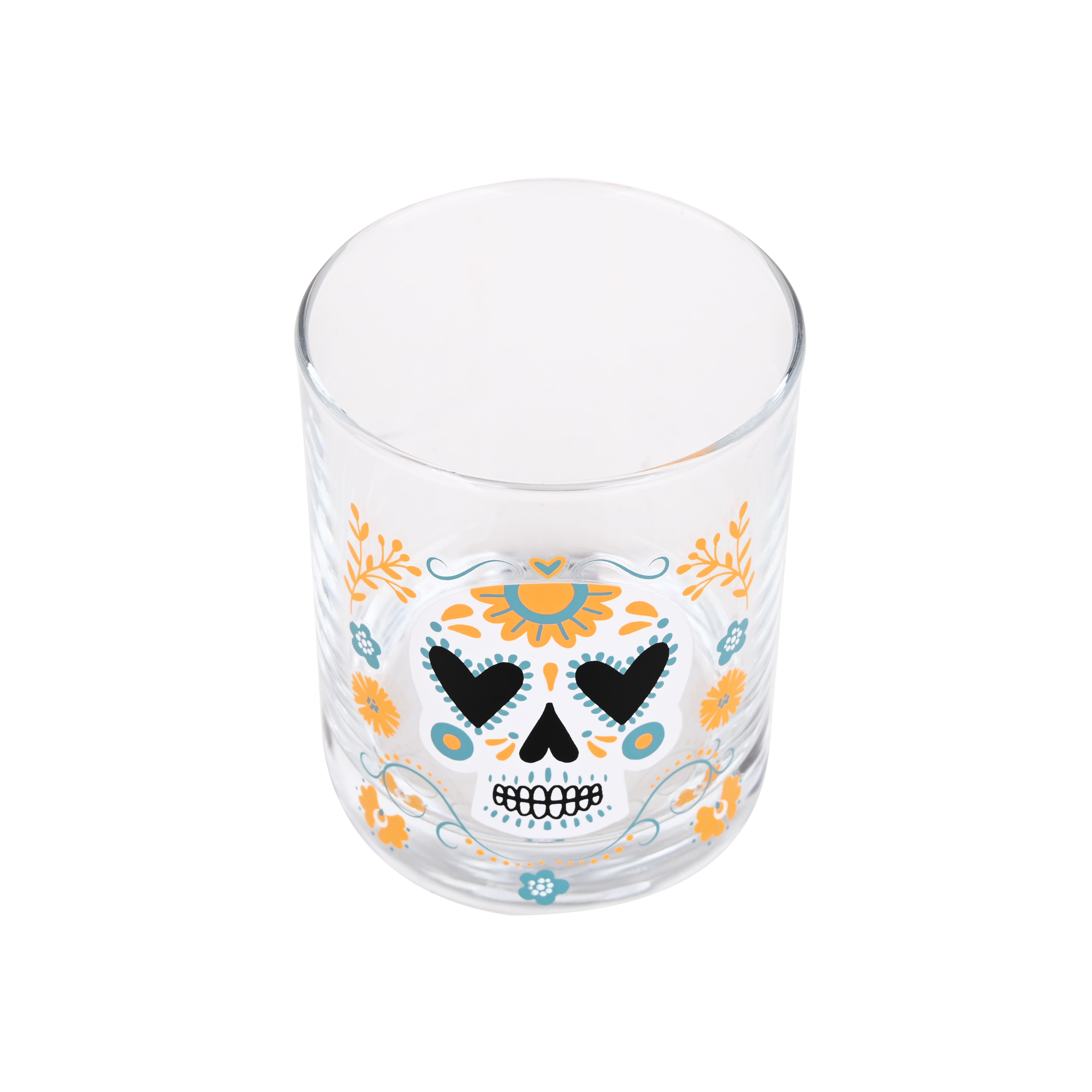 9oz. Day of the Dead Sugar Skull Whiskey Glass by Ashland&#xAE;