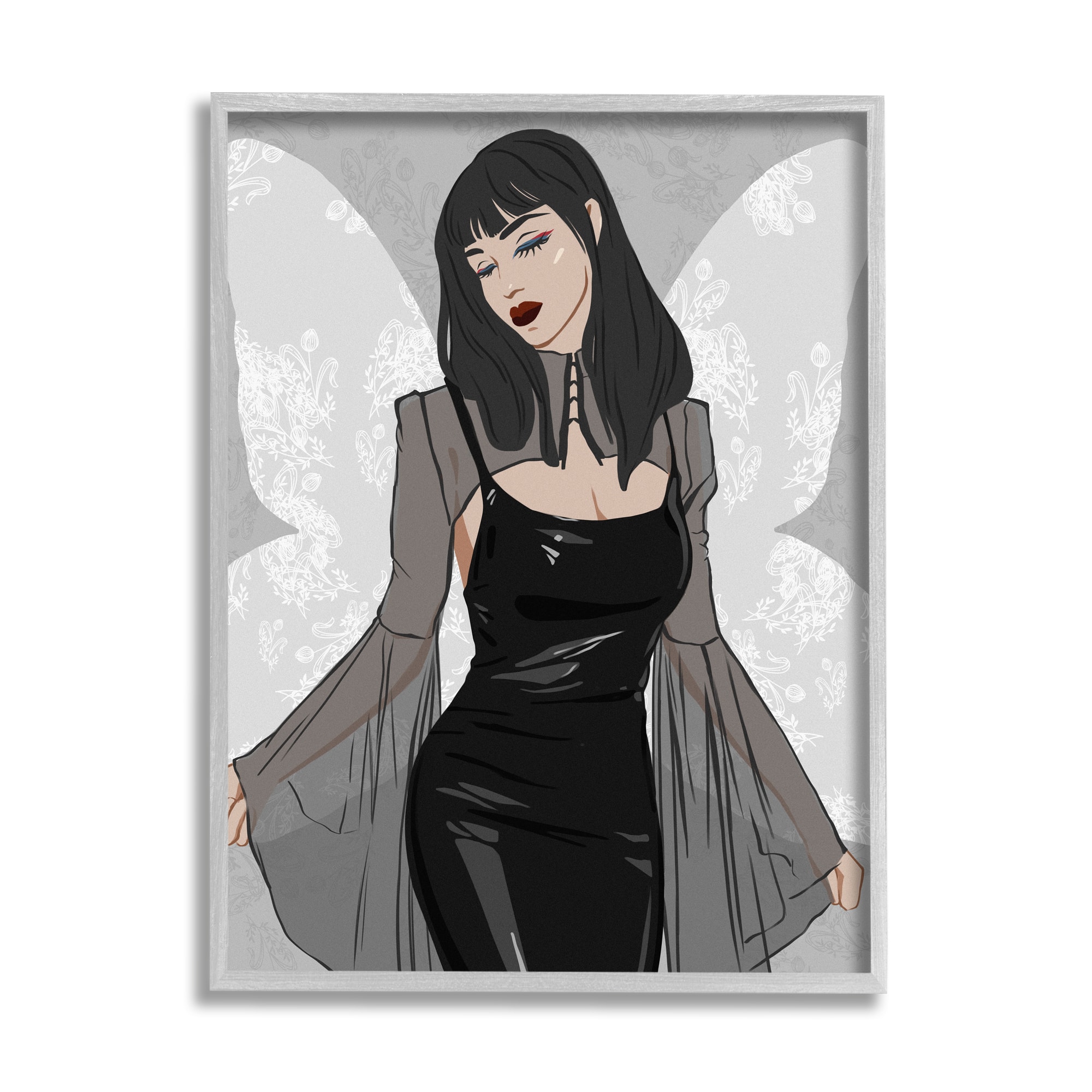 Stupell Industries Gothic Fashion Girl Framed Giclee Art