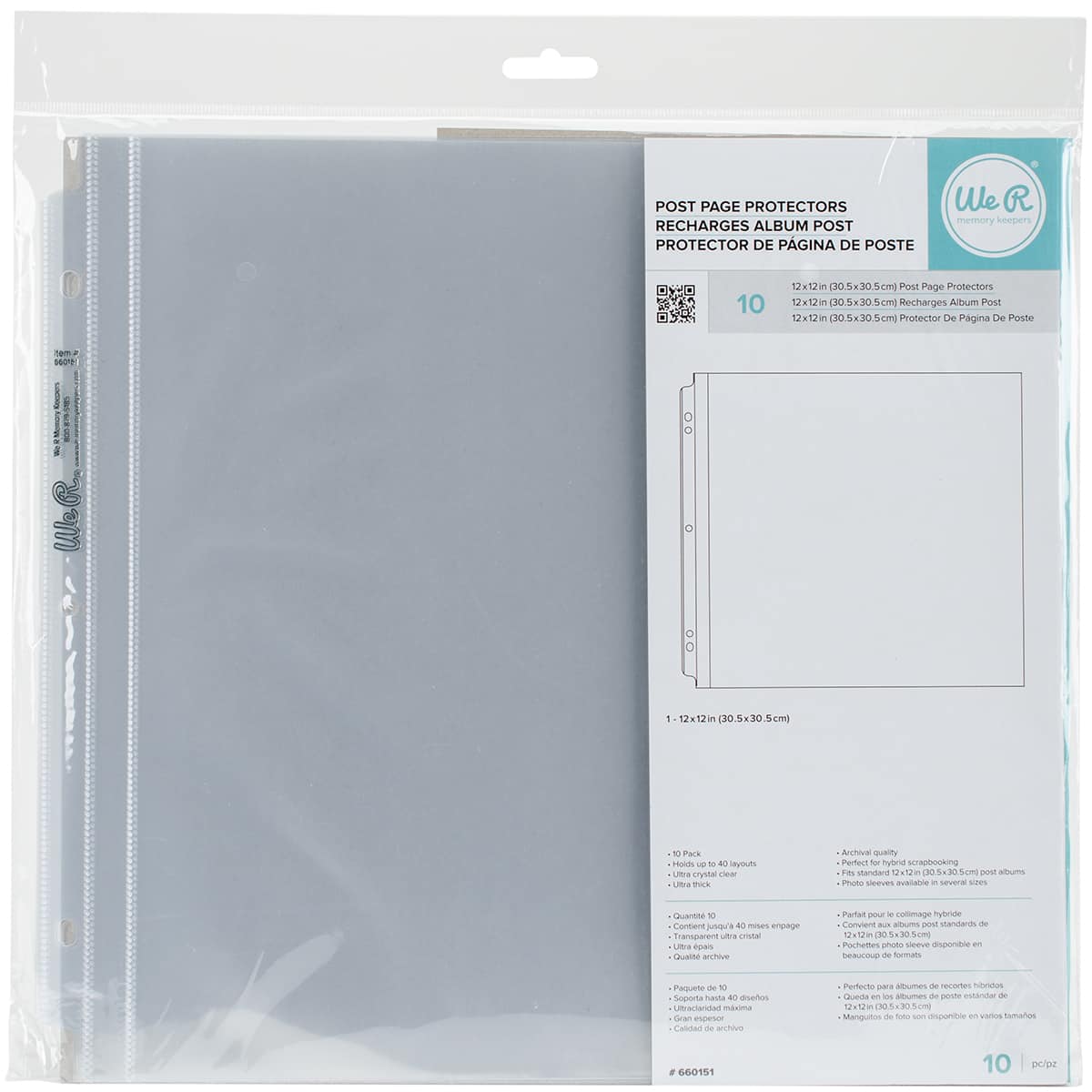 We R Memory Keepers&#xAE; 12&#x22; x 12&#x22; Post Page Protectors, 10ct.