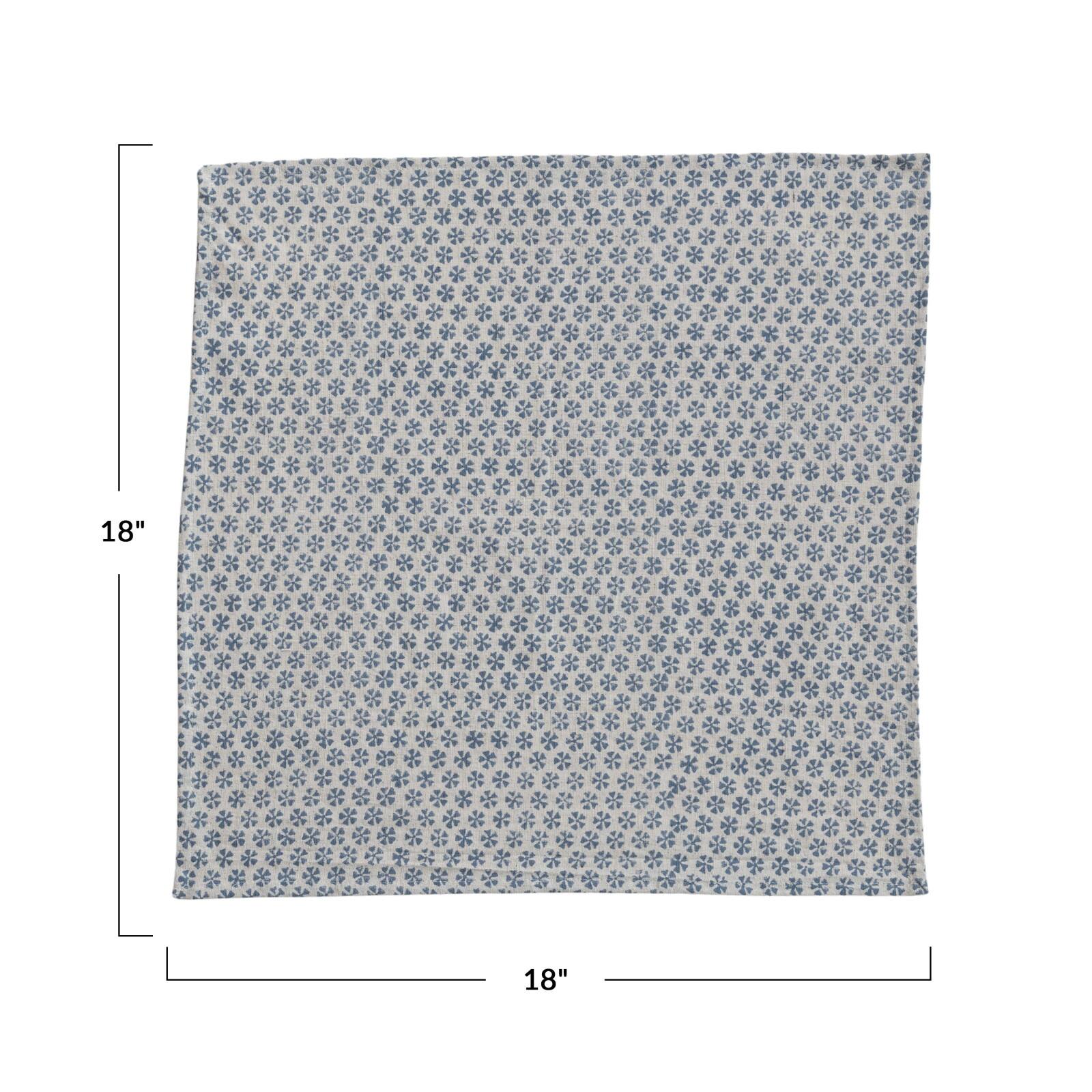 Hello Honey&#xAE; Blue Patterned Cotton &#x26; Linen Napkins, 4ct.