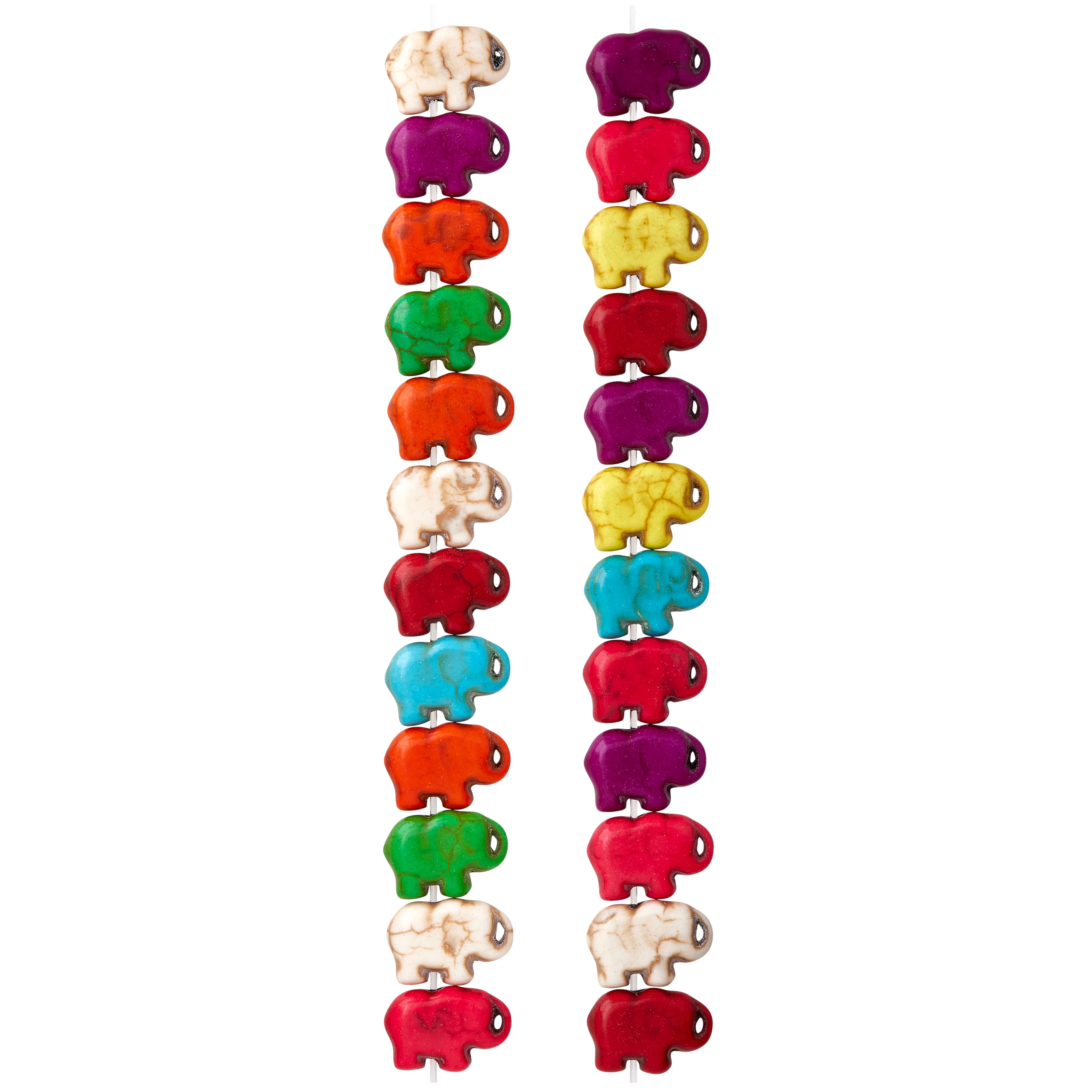 Multicolor Reconstituted Stone Elephant Beads, 15mm by Bead Landing™