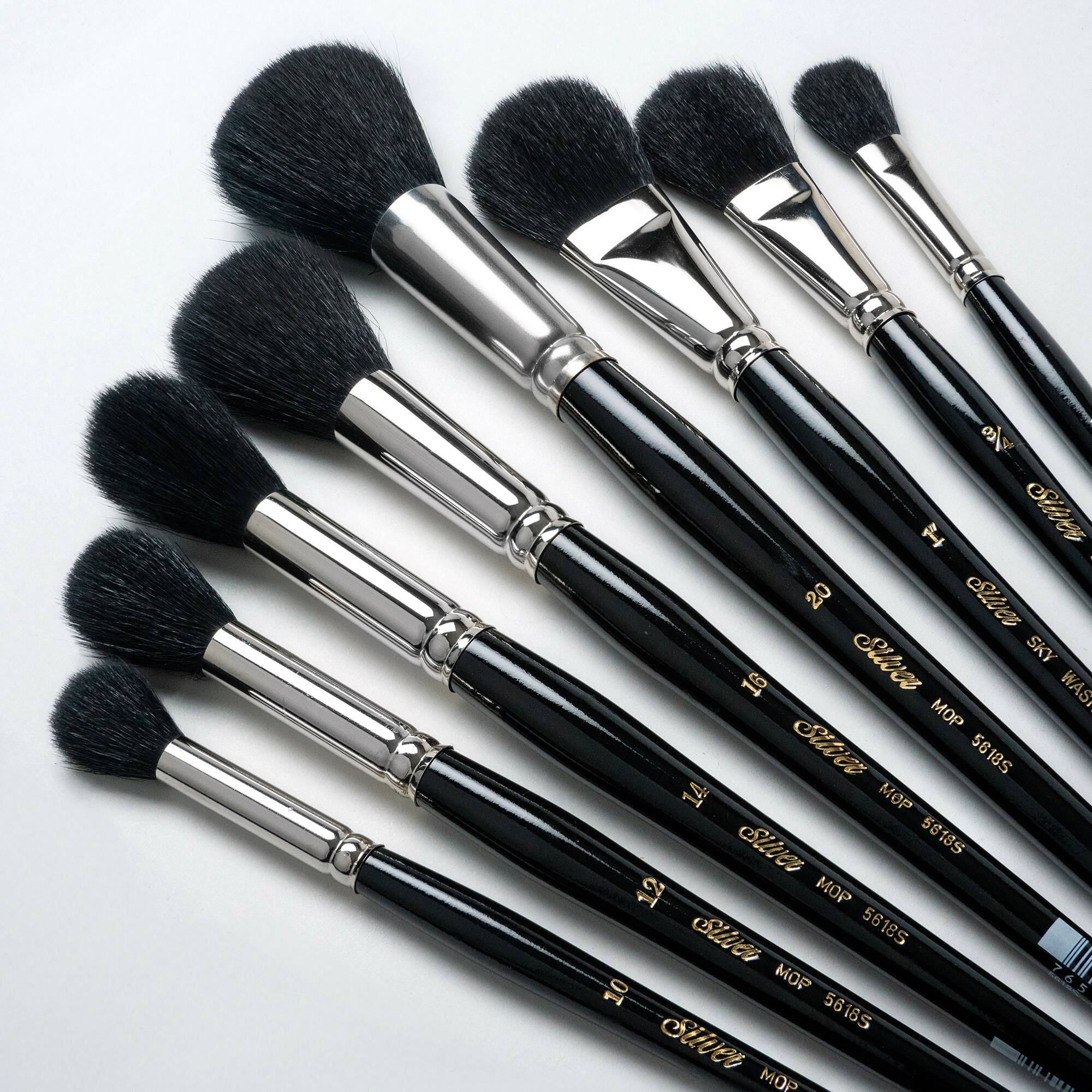 Silver Brush Limited Silver Mops™ 8 Piece Round and Oval Black Brush Set