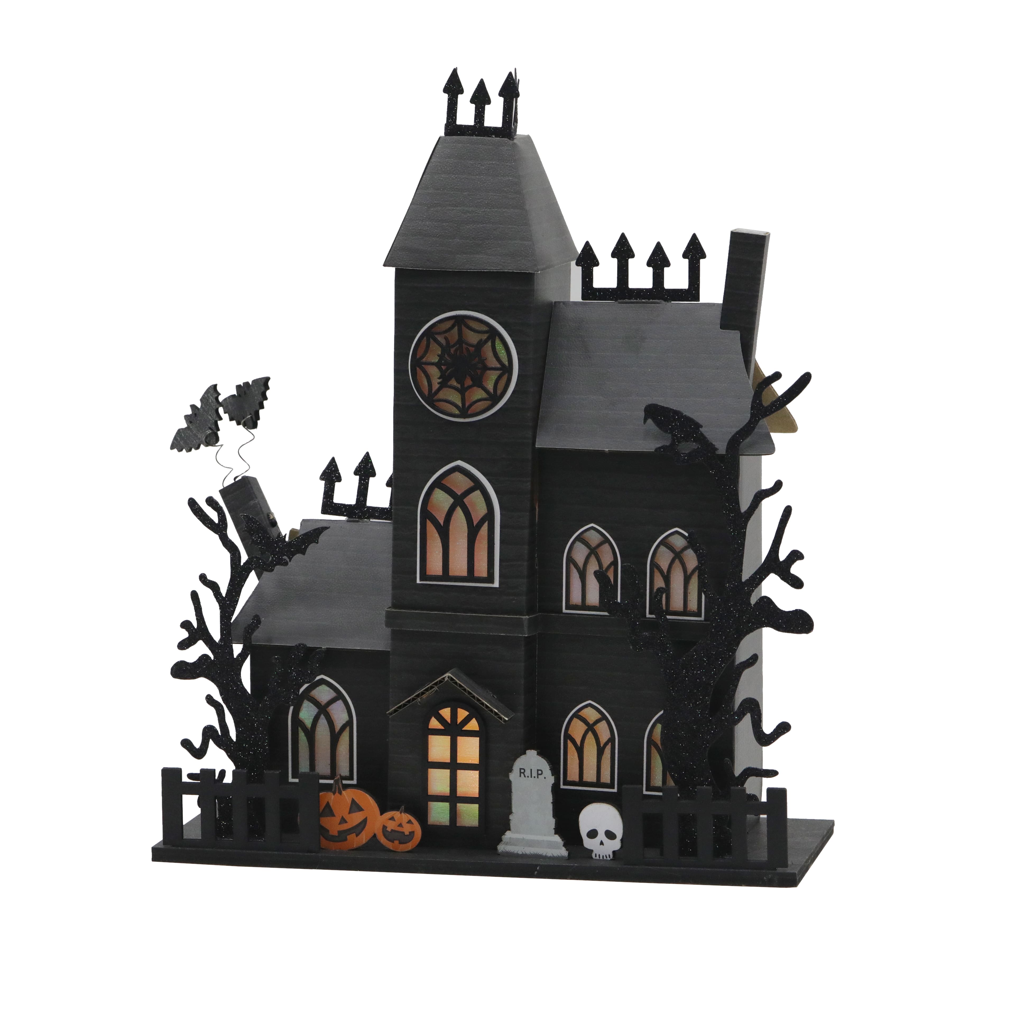 12.25&#x22; Black Haunted House LED Tabletop D&#xE9;cor by Ashland&#xAE;