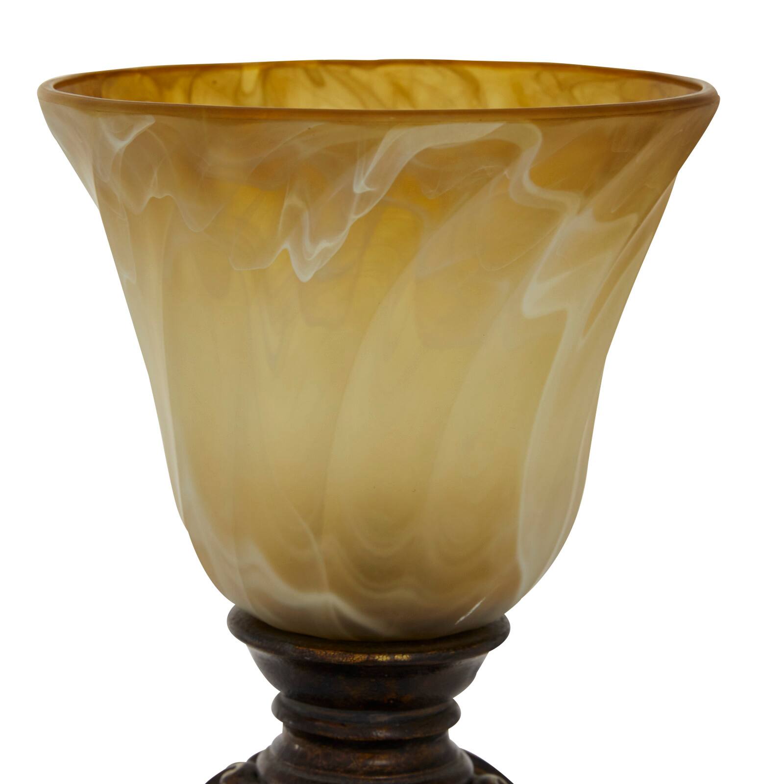 Brown Metal Mediterranean Uplight Table Lamp, 20&#x22; x 7&#x22; x 7&#x22;