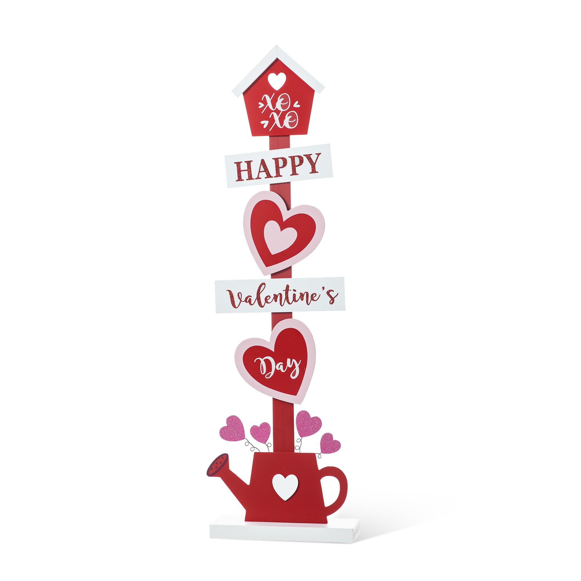 Glitzhome&#xAE; 35.75&#x22; Valentine&#x27;s Wooden Heart &#x26; Love House Porch D&#xE9;cor