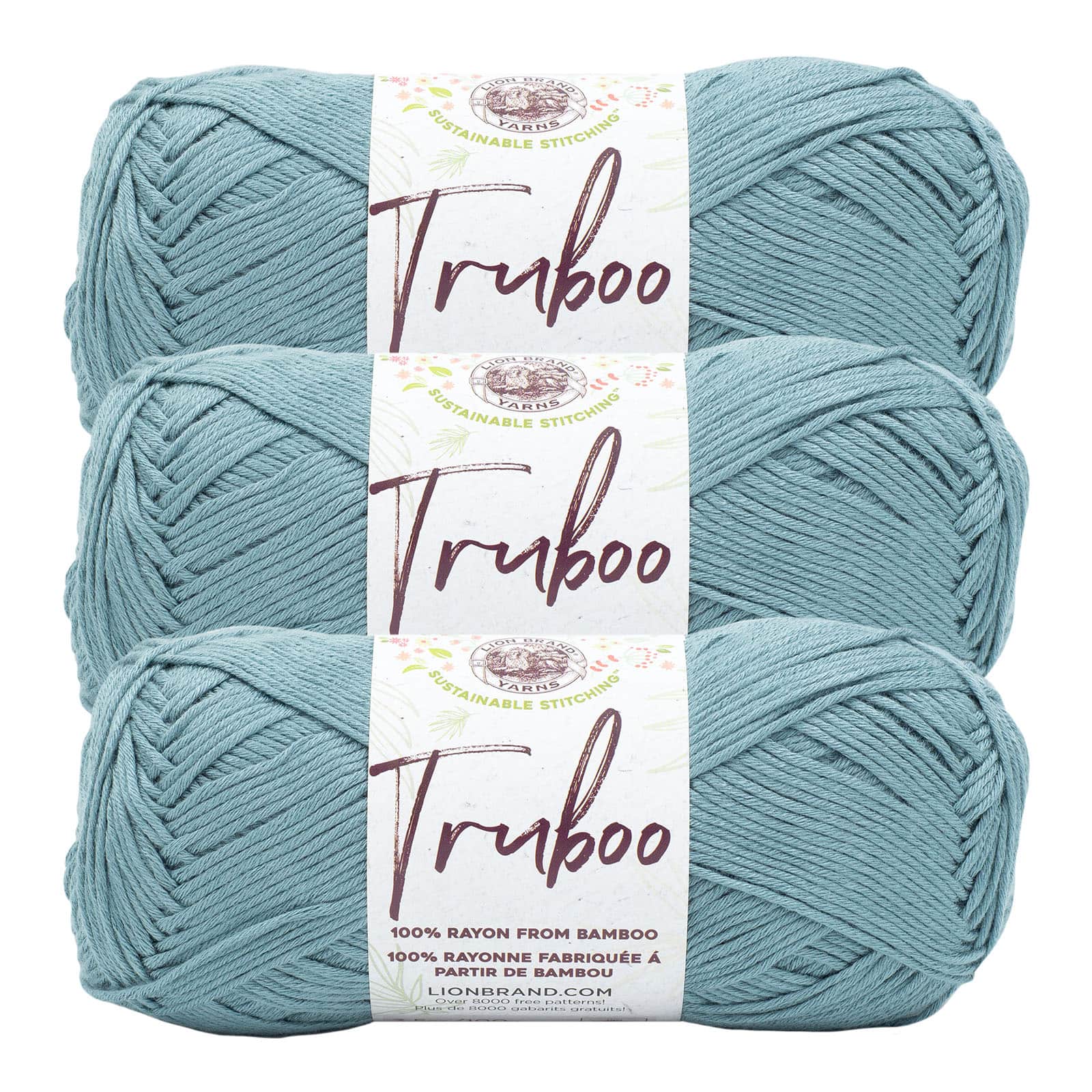  Lion Brand Knitting Yarn Truboo Light Pink 3-Skein