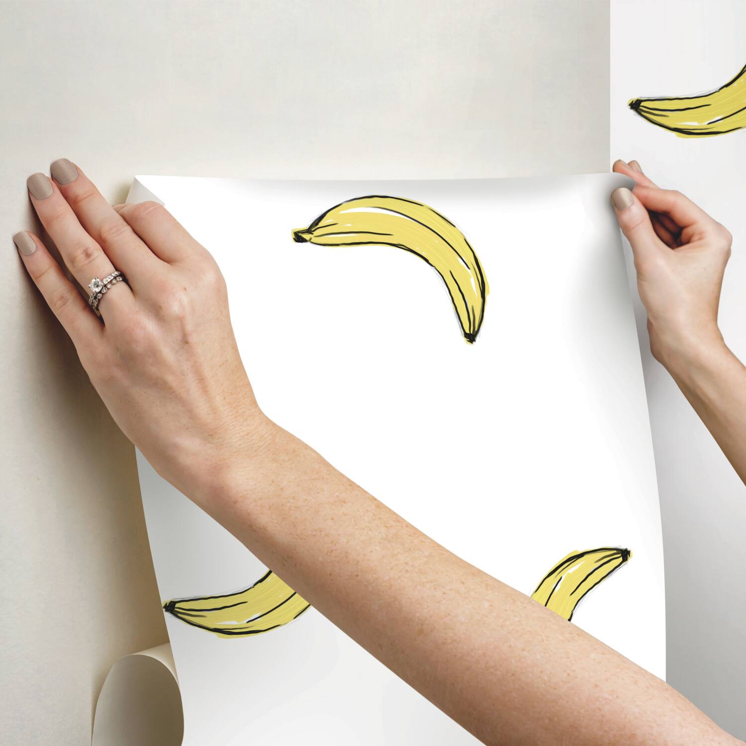 RoomMates Mr. Kate Banana Print Peel &#x26; Stick Wallpaper