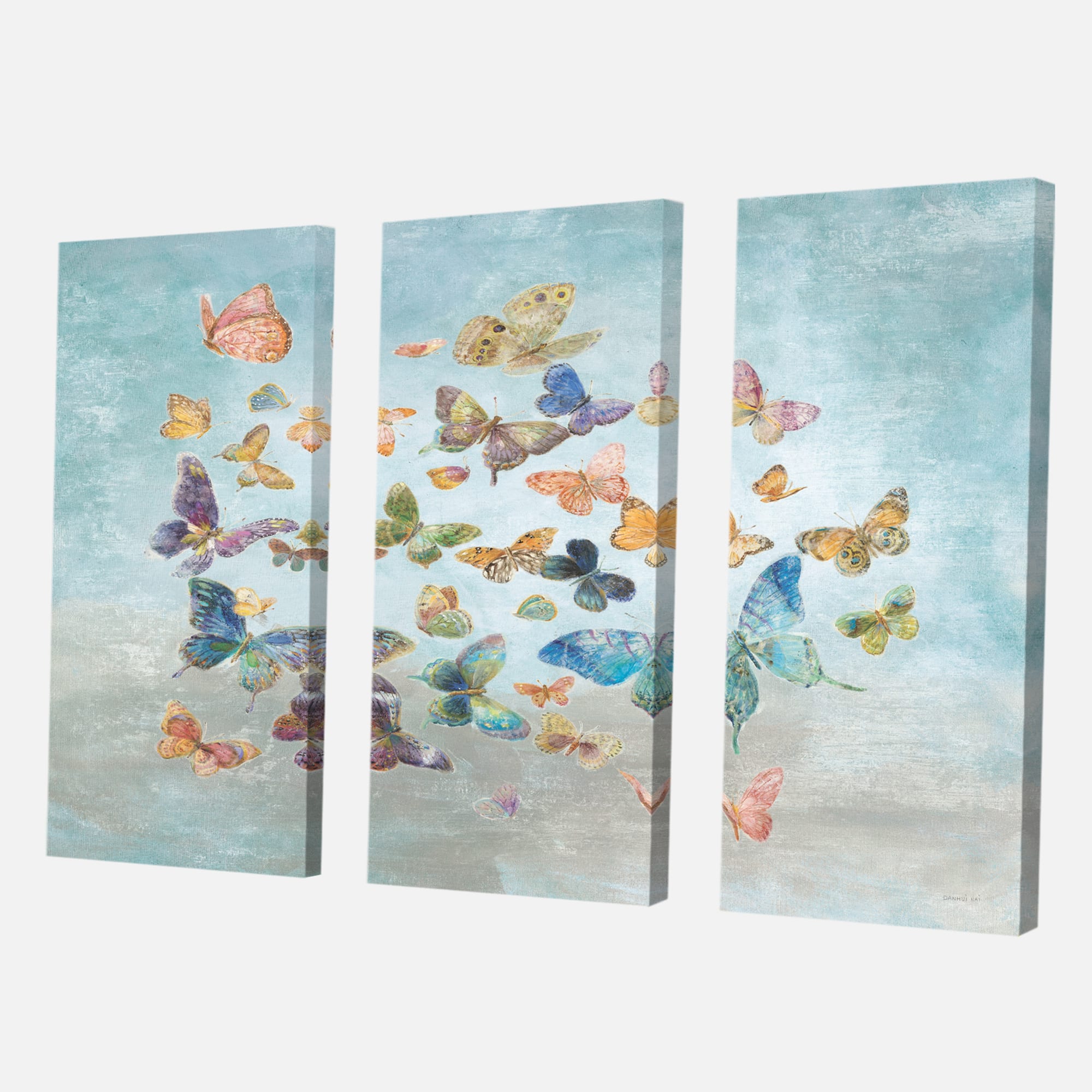Designart - Butterflies Dancing I - Wildlife Canvas Artwork