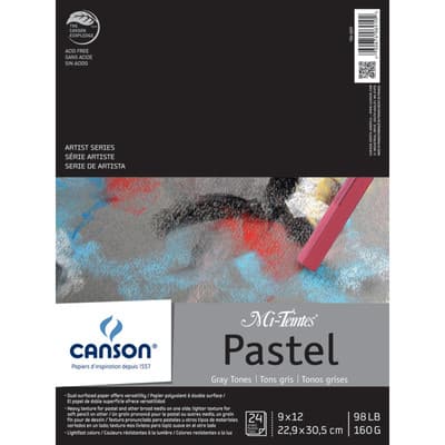 Canson Mi-Teintes Paper Pad, 9in x 12in, Grays, 24 Sheets/Pad