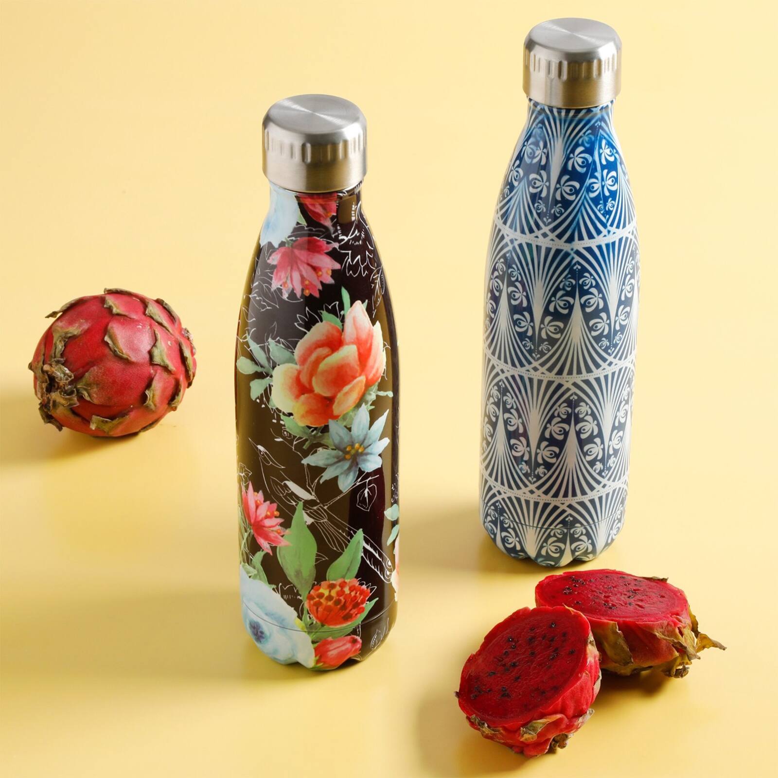 Gibson Home 16oz. Floral Garden Thermal Bottle Set