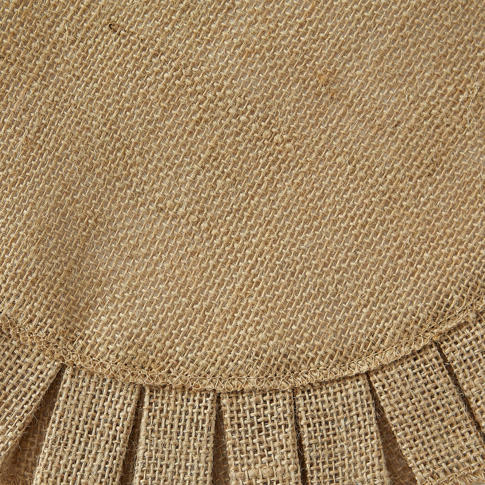 Natural Jute Round Ruffle Trim Placemat Set/6