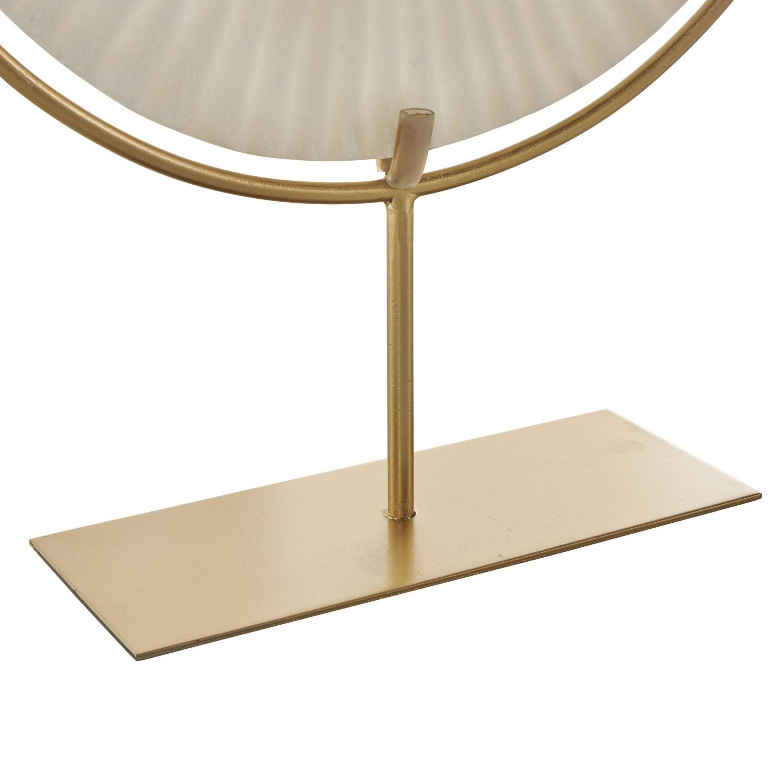 19" Cream & Gold Circle Disk Decorative Sculpture