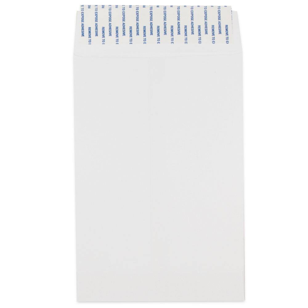 JAM Paper 6&#x22; x 9&#x22; White Open End Catalog Peel &#x26; Seal Closure Envelopes