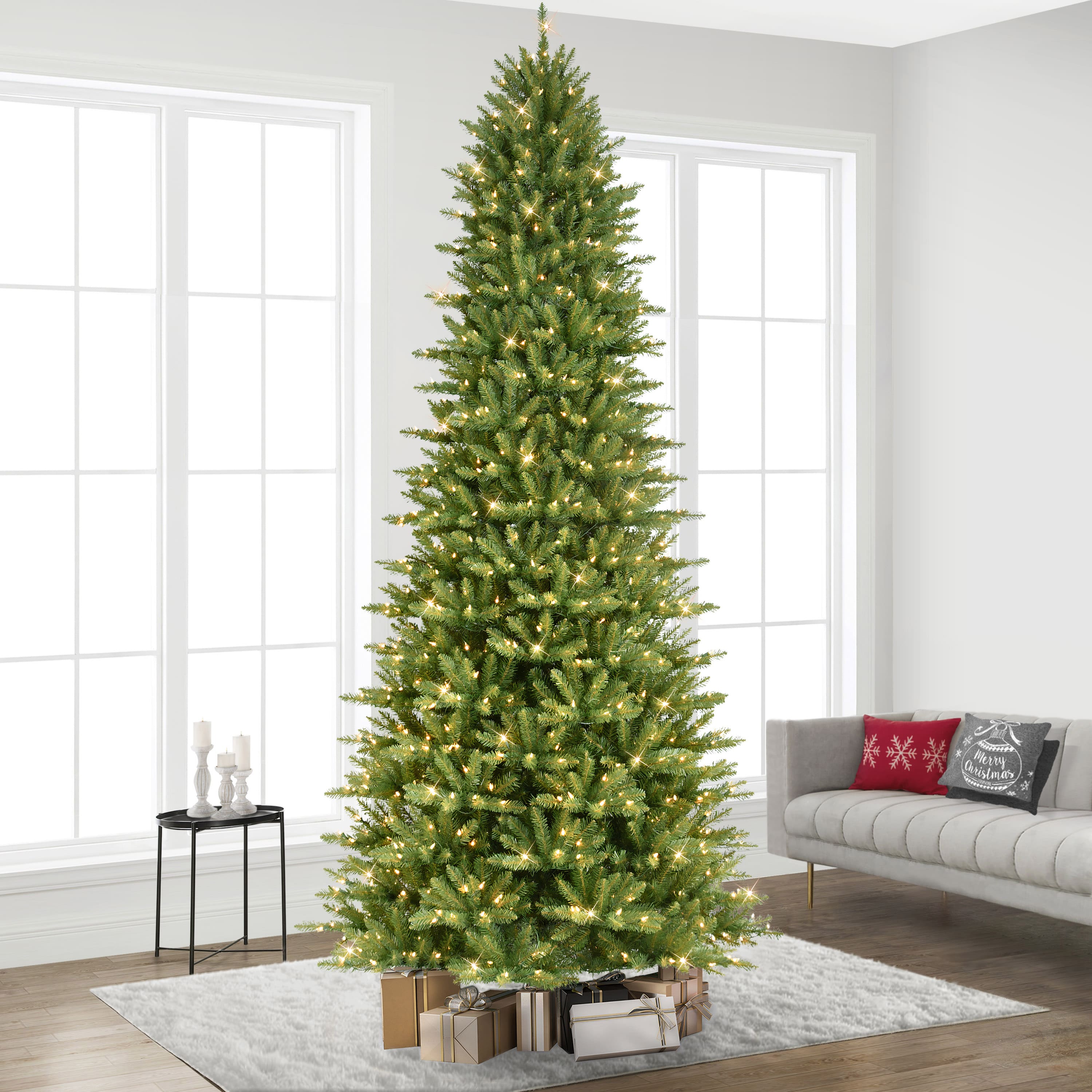 12ft. Pre-Lit Slim Fraser Fir Artificial Christmas Tree, Clear Lights