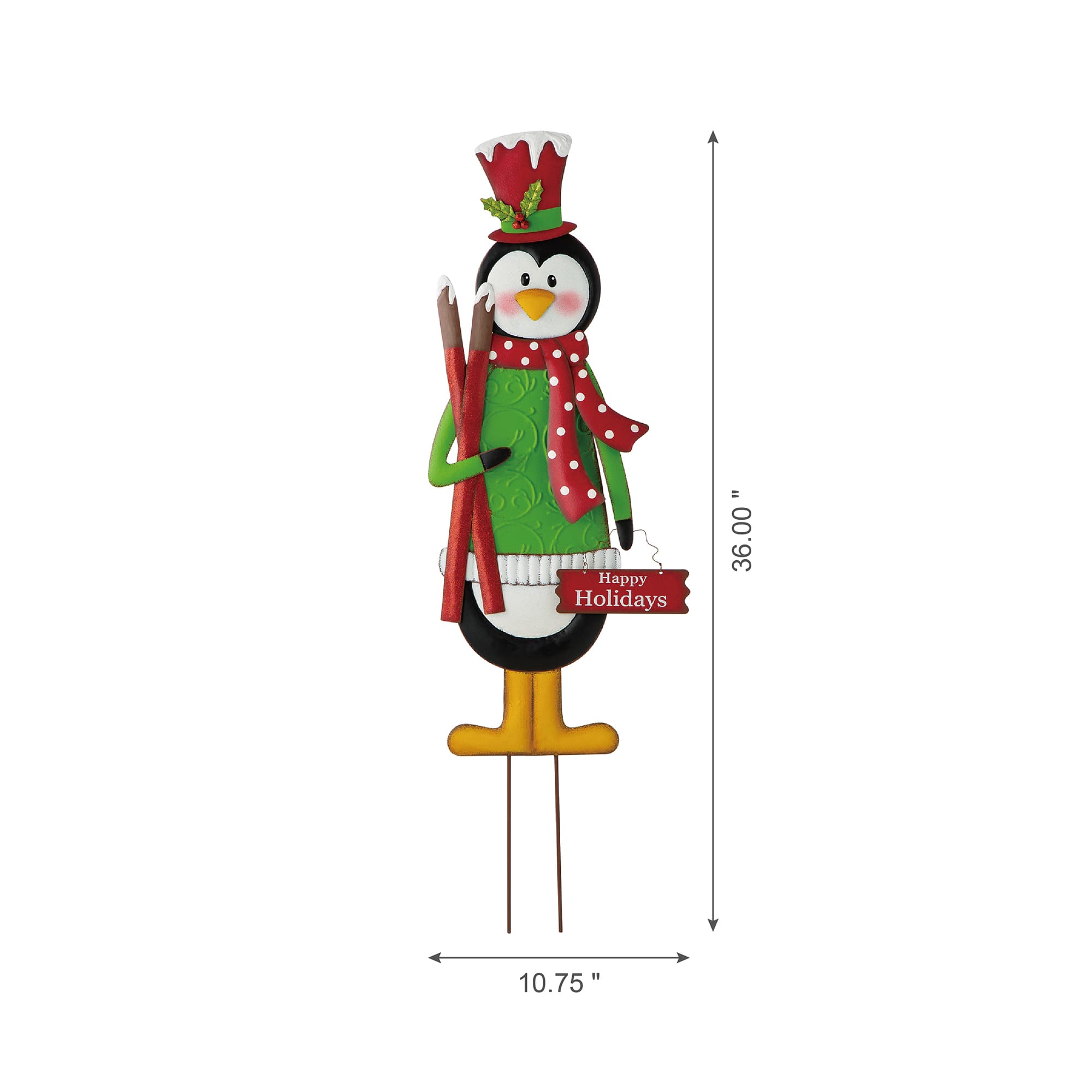 Glitzhome&#xAE; 3.5ft. Metal Penguin Yard Stake