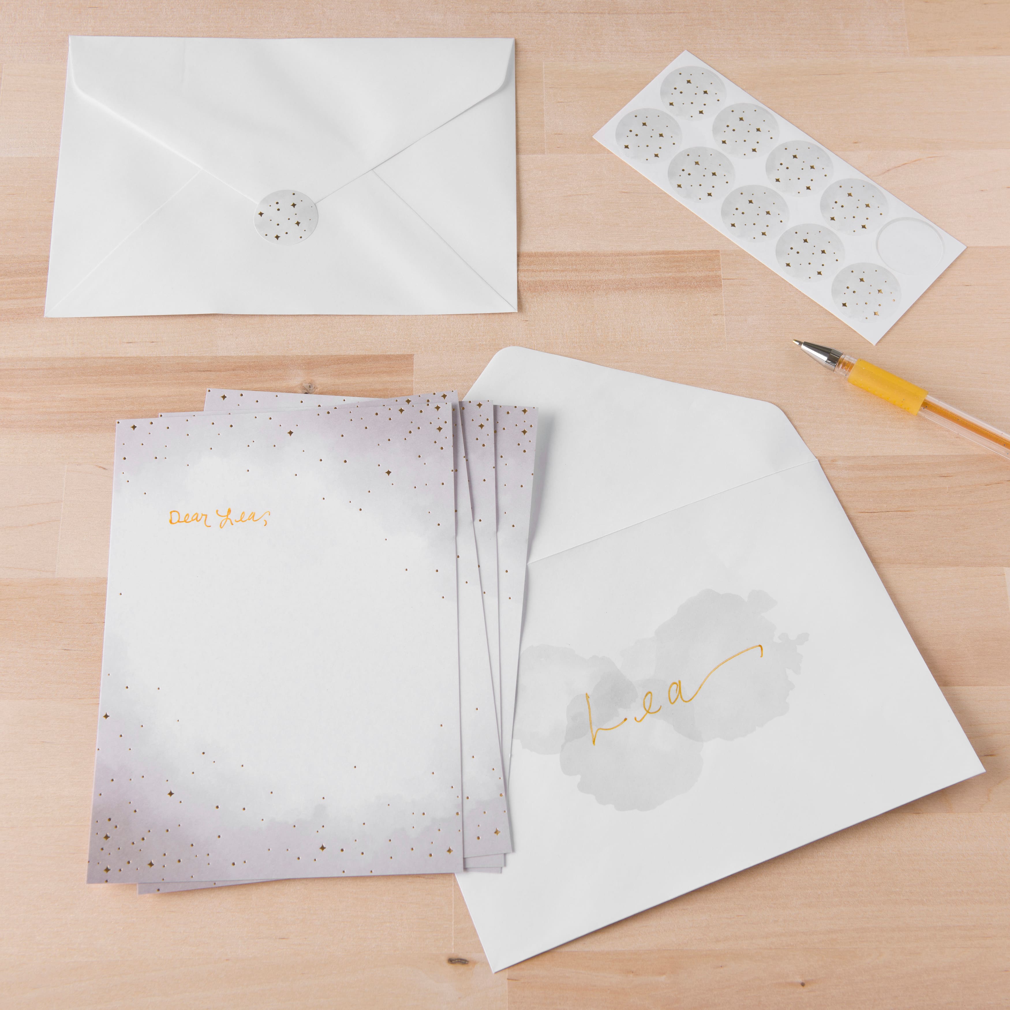 12 Packs: 10 ct. (120 total) 5&#x22; x 7&#x22; Gold Stars Flat Cards &#x26; Envelopes by Recollections&#x2122;