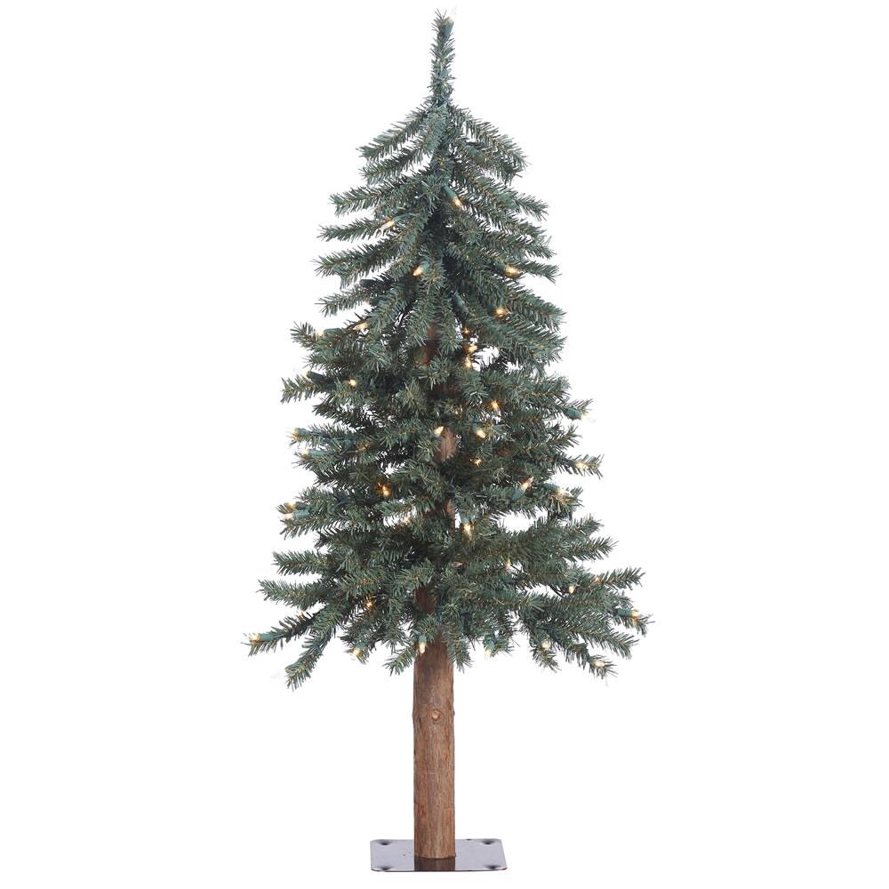3ft. Pre-Lit Natural Bark Alpine Artificial Christmas Tree, Warm White Dura-Lit® LED Lights
