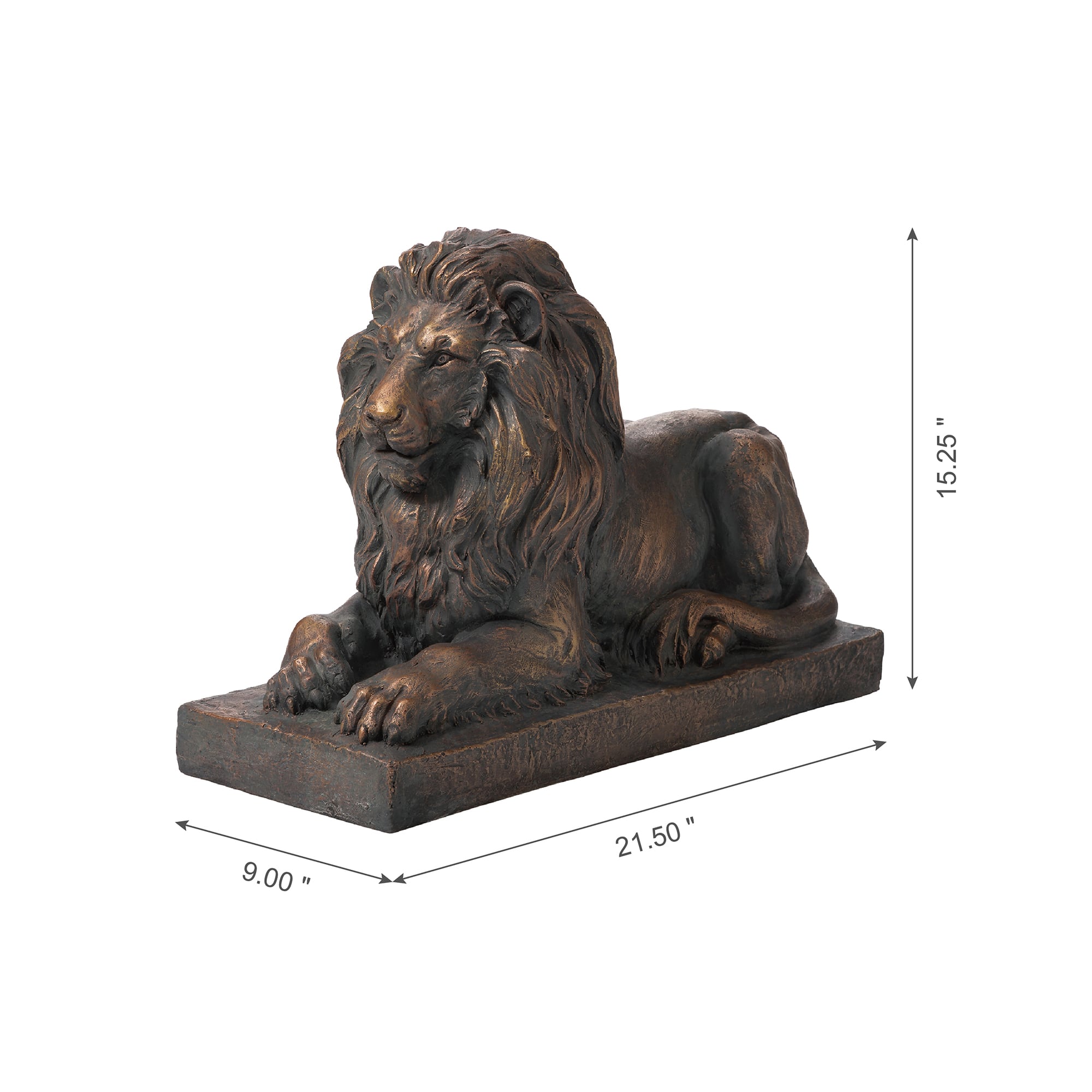 Glitzhome&#xAE; 22&#x22; Lying Guardian Lion Statue