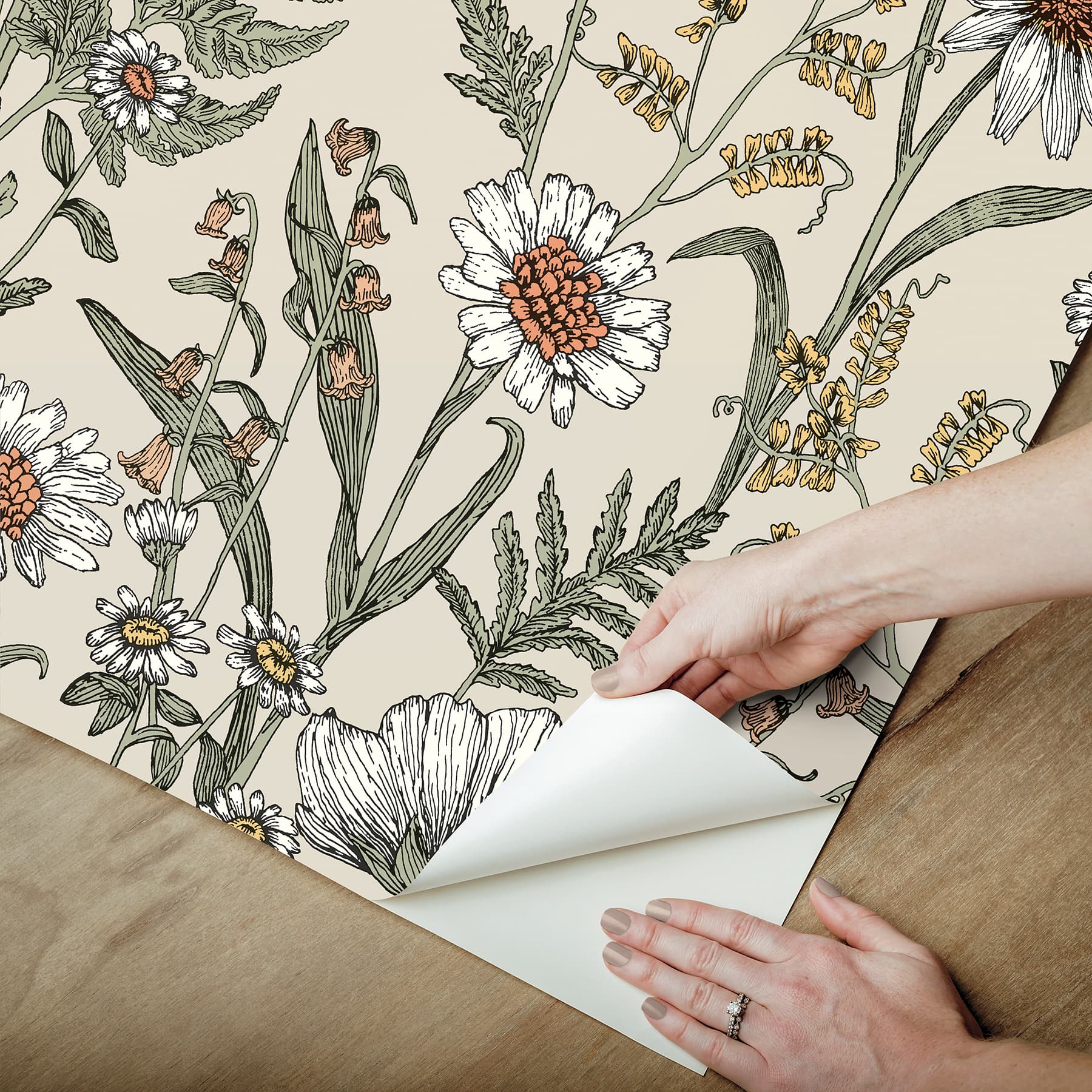 InHome Spring Meadow Peel &#x26; Stick Wallpaper