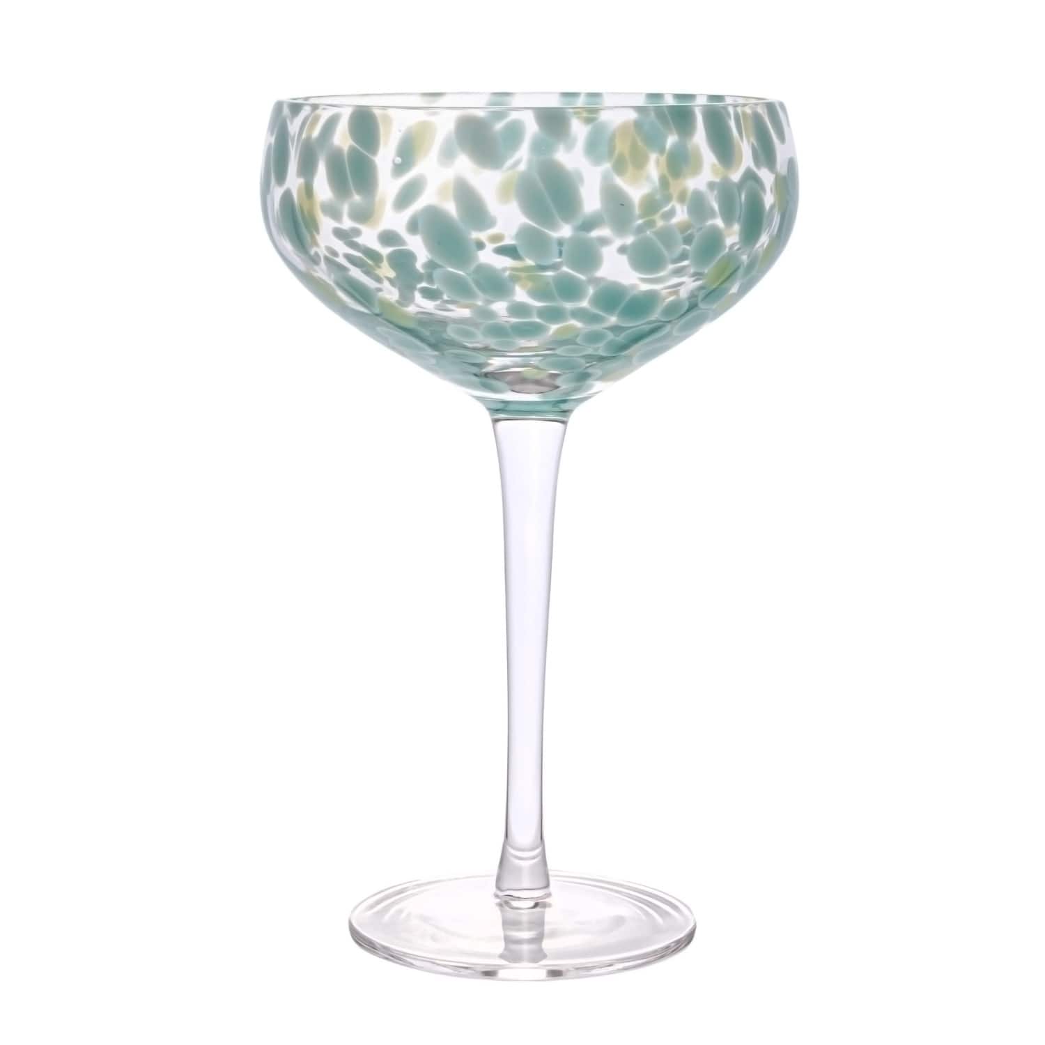 Hello Honey&#xAE; 7&#x22; Speckle Round Stemmed Champagne Coupe Glass Set