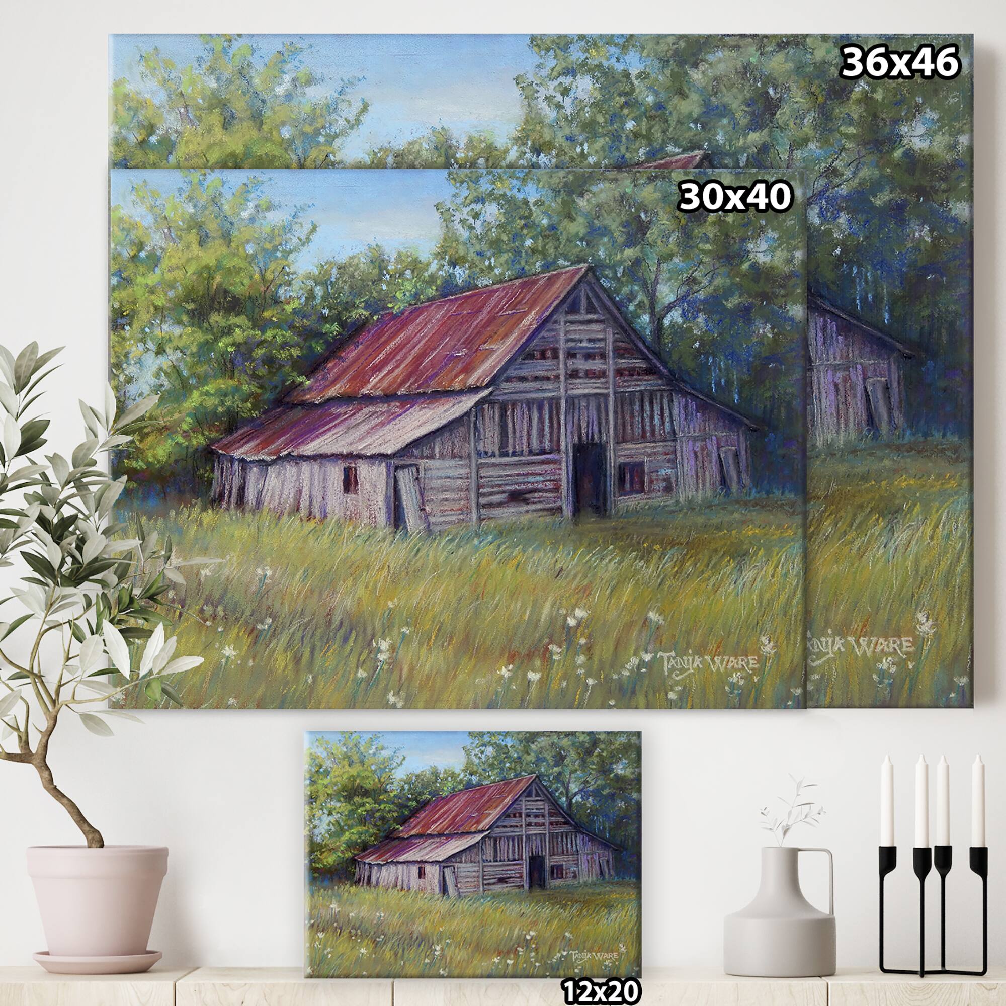 Designart - Faded Beauty - Farmhouse Canvas Artwork