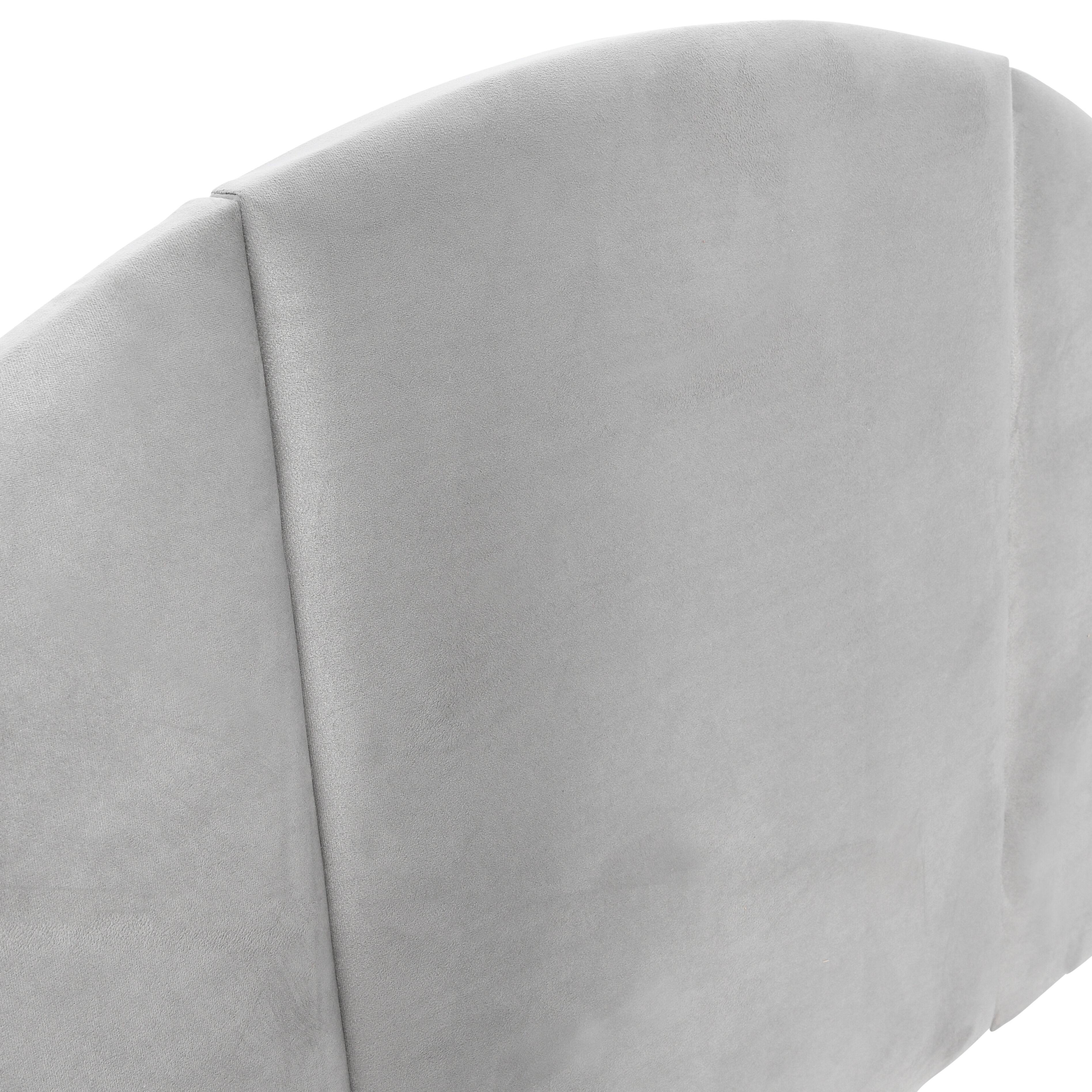 Hello Honey&#xAE; NoSom Gray Upholstered Velvet Panel Arched Headboard, King