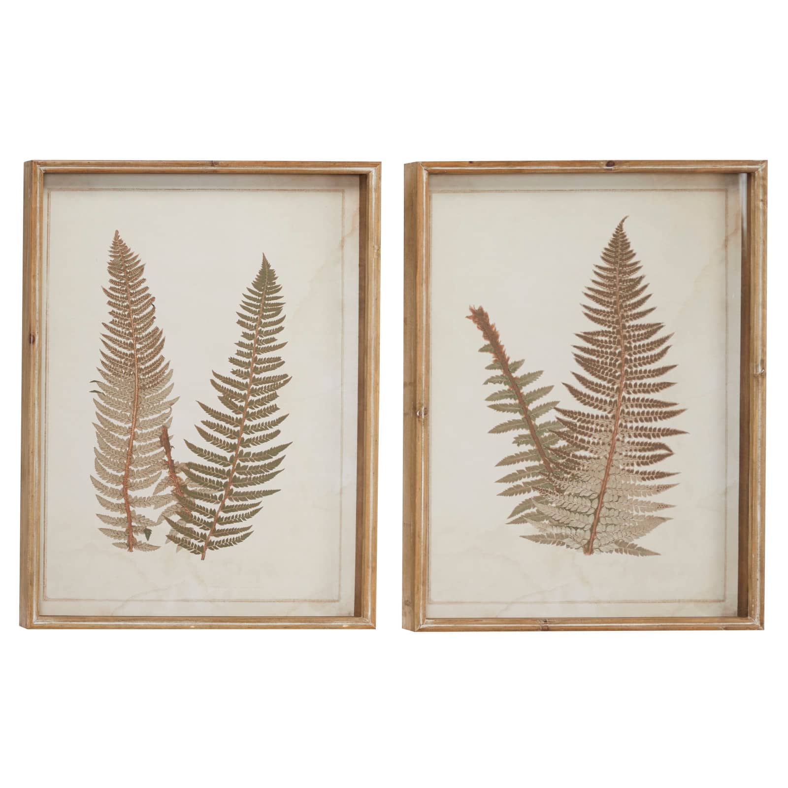 Brown & Cream Vintage Leaf Framed Wall Art Set