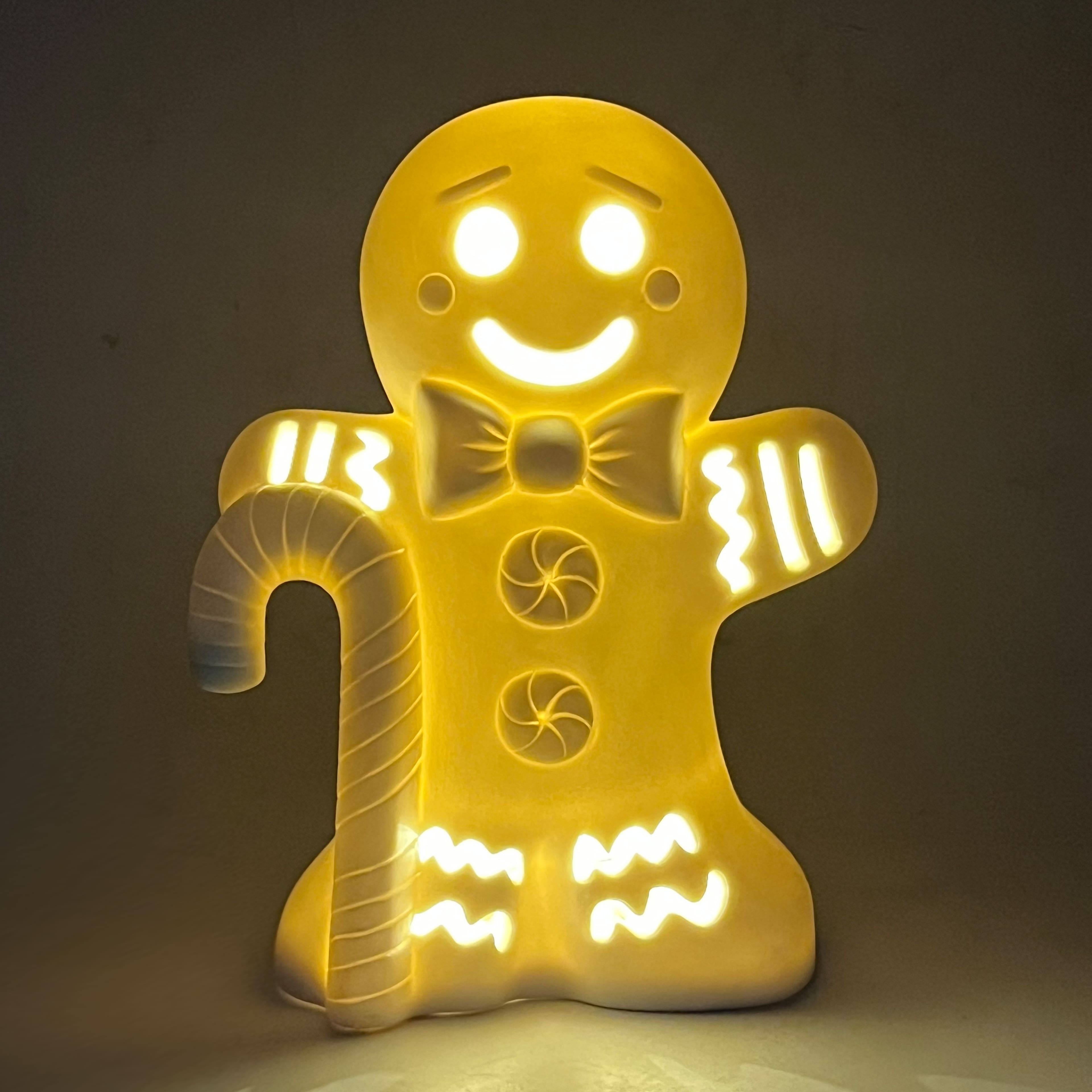 6.75&#x22; LED DIY Ceramic Gingerbread Cookie D&#xE9;cor by Make Market&#xAE;