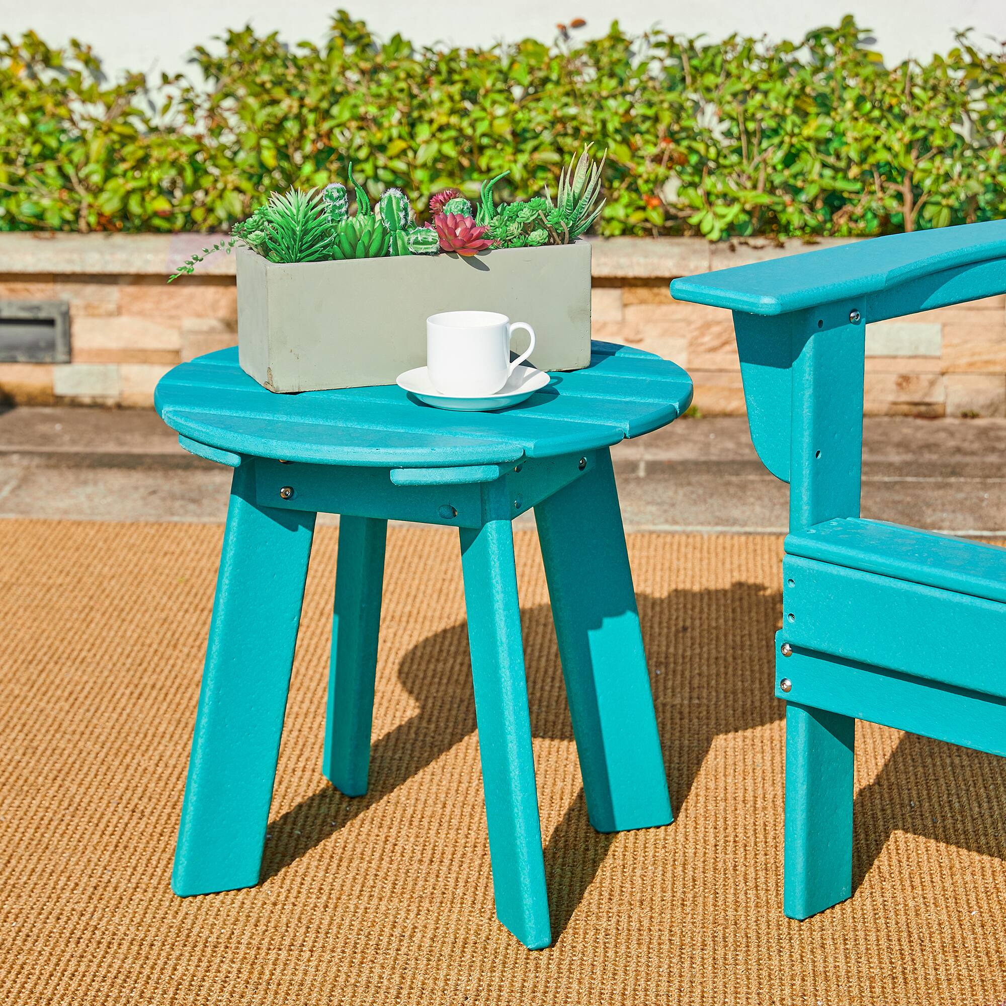 Glitzhome&#xAE; 20&#x22; Outdoor Patio Round Side Table