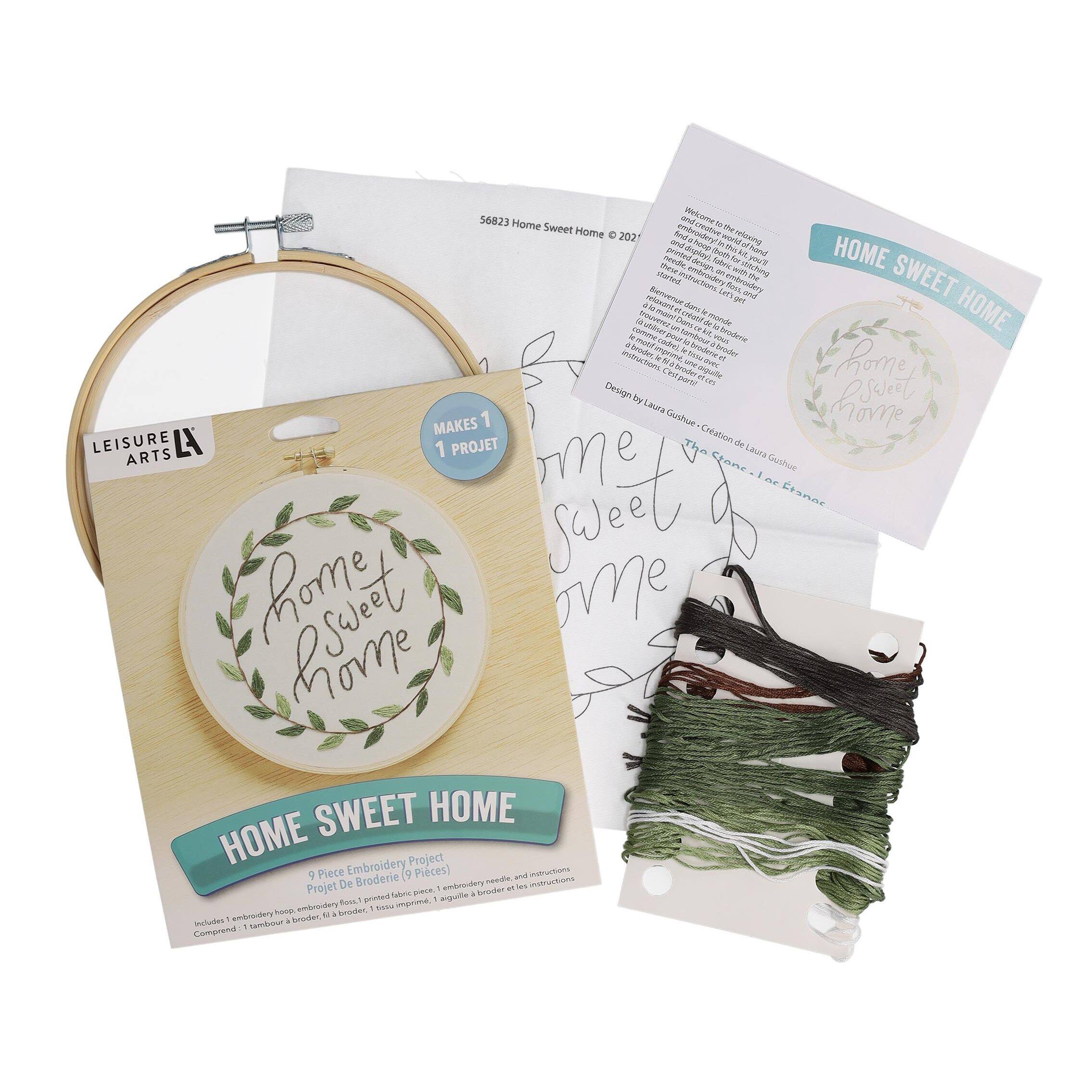 Leisure Arts® 6" Home Sweet Home Embroidery Kit