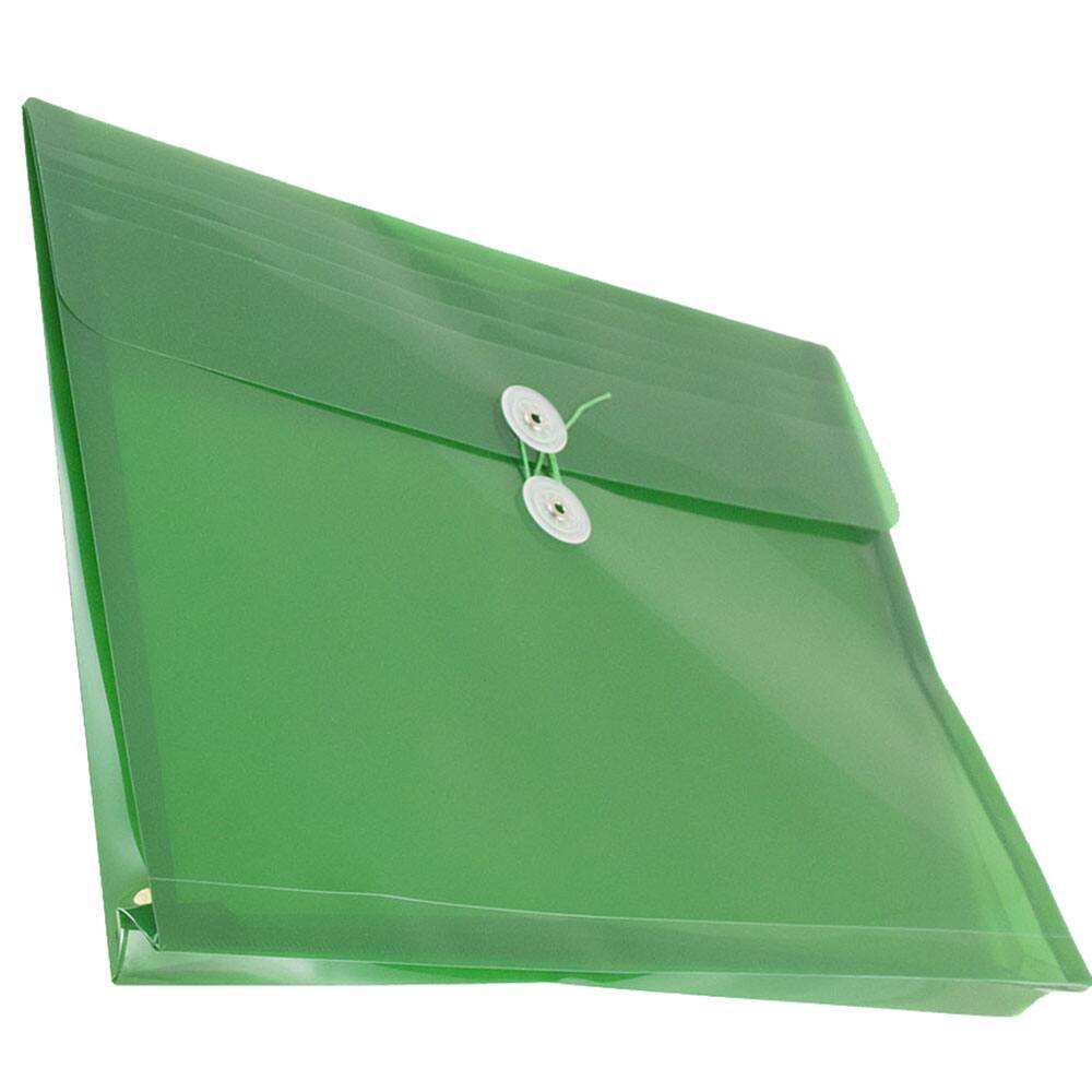 JAM Paper Letter Booklet Plastic Envelopes with Button & String Tie Closure, 12ct.