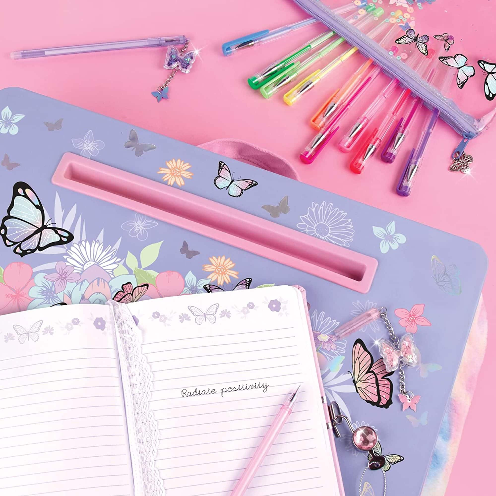 Make It Real&#x2122; 3C4G Purple Pastel Butterfly Lap Desk