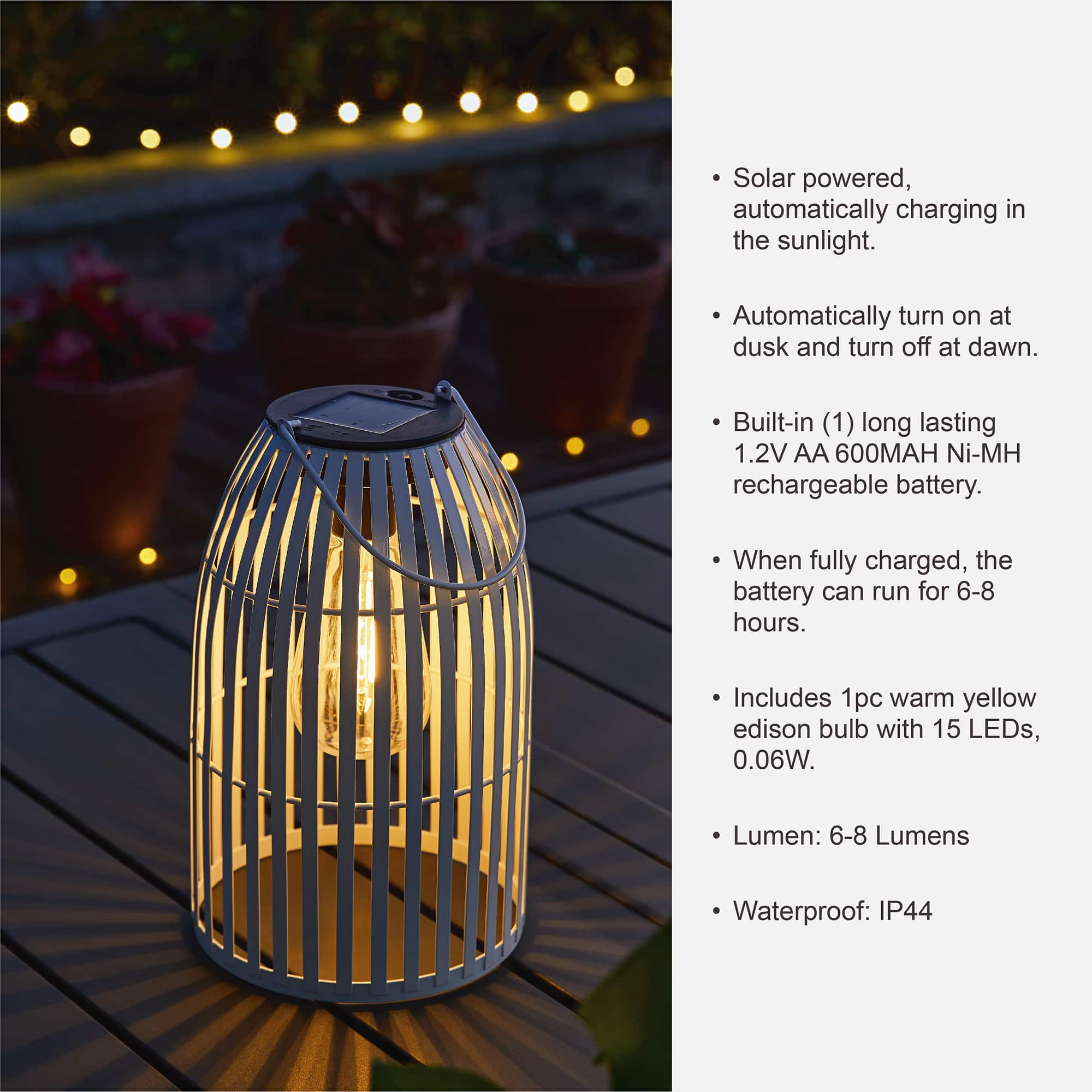 Glitzhome&#xAE; 10&#x22; Woven Solar Powered Outdoor Hanging Lantern