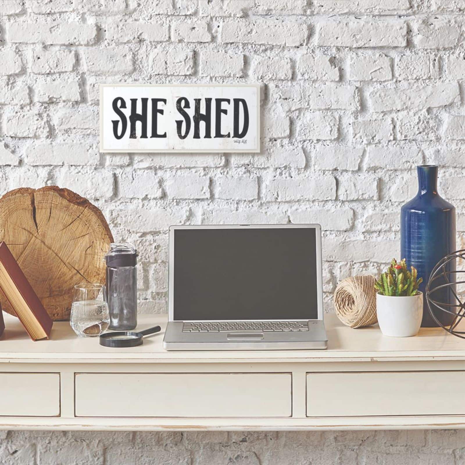 Stupell Industries She Shed Wooden Wall Plaque
