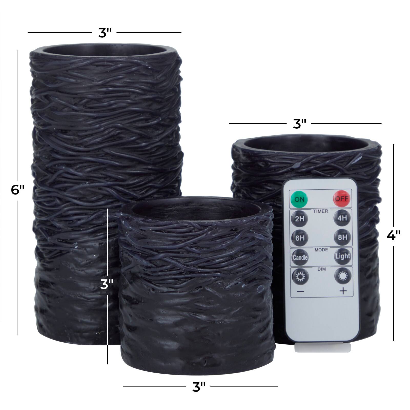 Black Coastal Flameless Candle Set