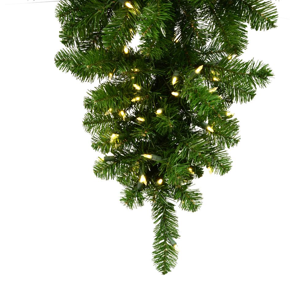6ft. Pre-Lit American Upside Down Artificial Christmas Tree, Warm White Dura-Lit&#xAE; LED Lights