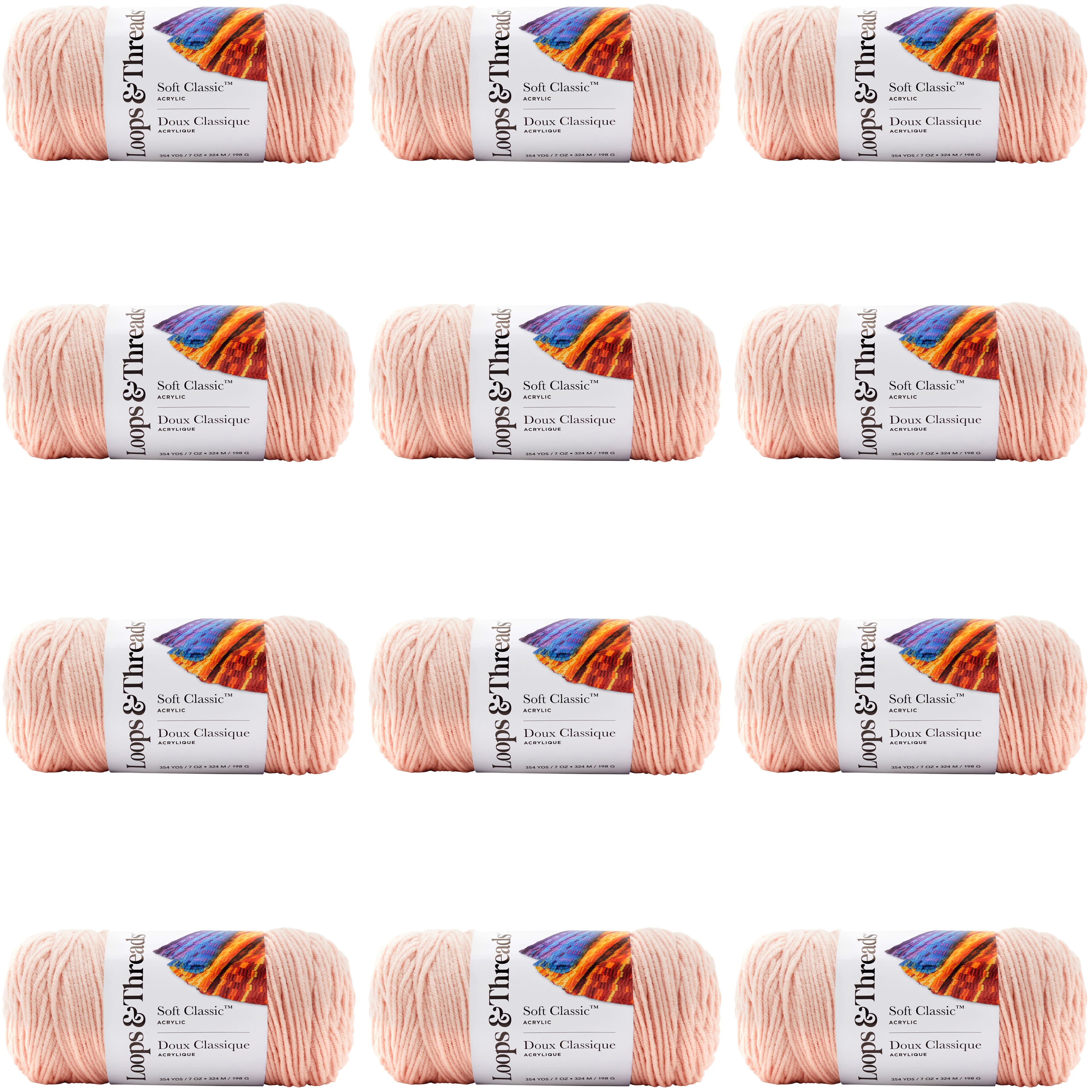 12 Pack: Soft Classic™ Solid Yarn by Loops & Threads®