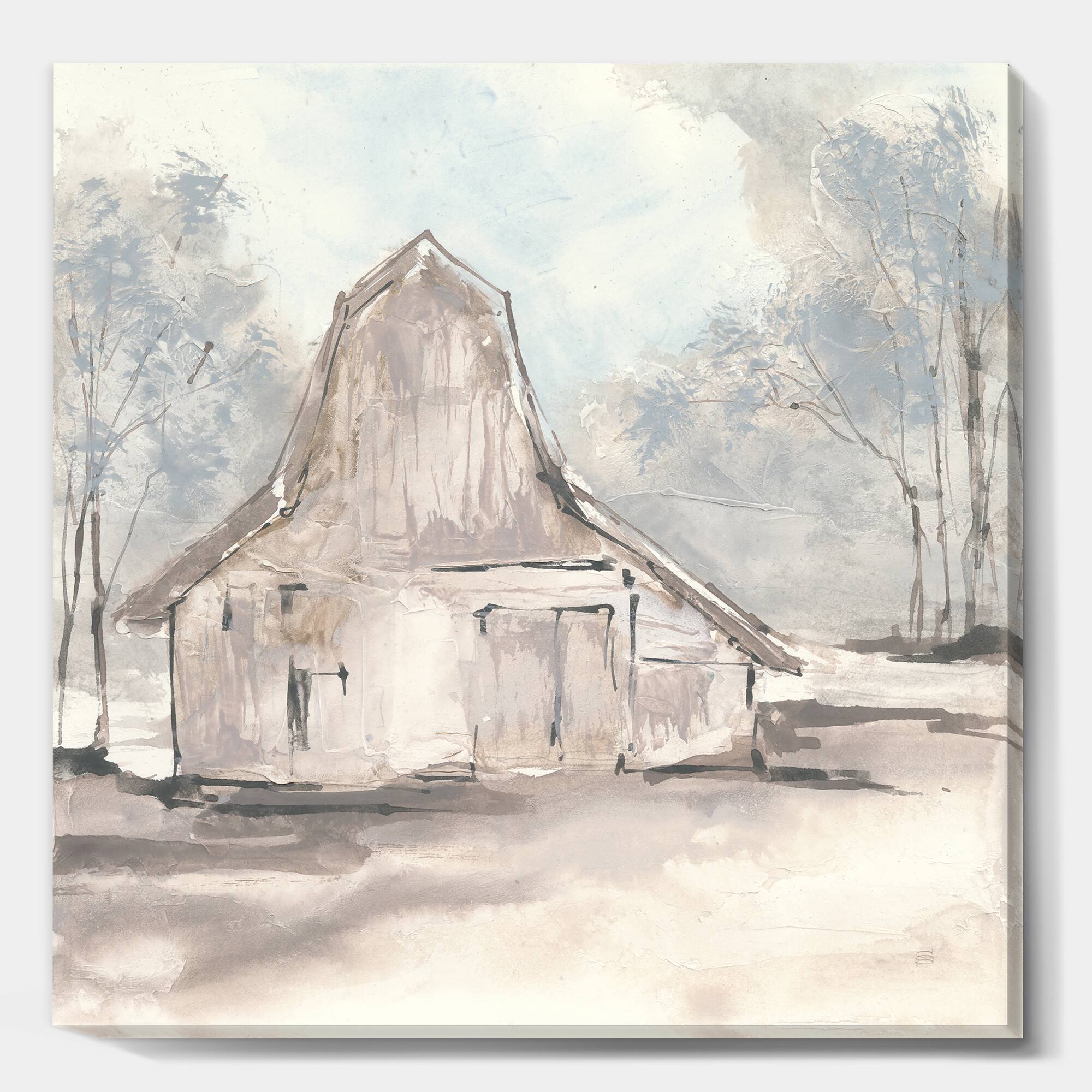 Designart - Farmhouse Barn Grey VI - Modern Farmhouse Canvas Artwork