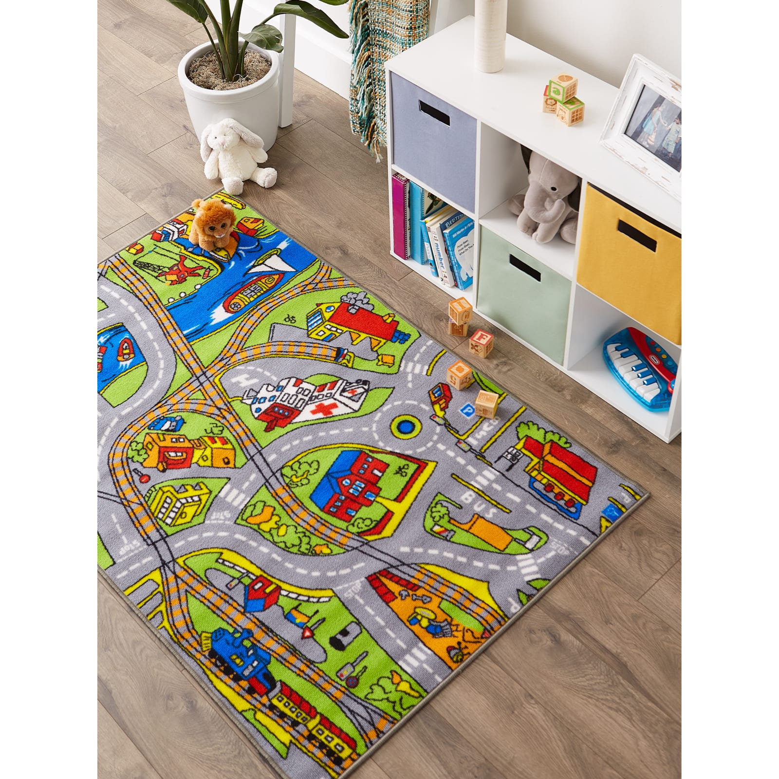 DII&#xAE; Street Map Kids Play Rug, 3ft. x 5ft.