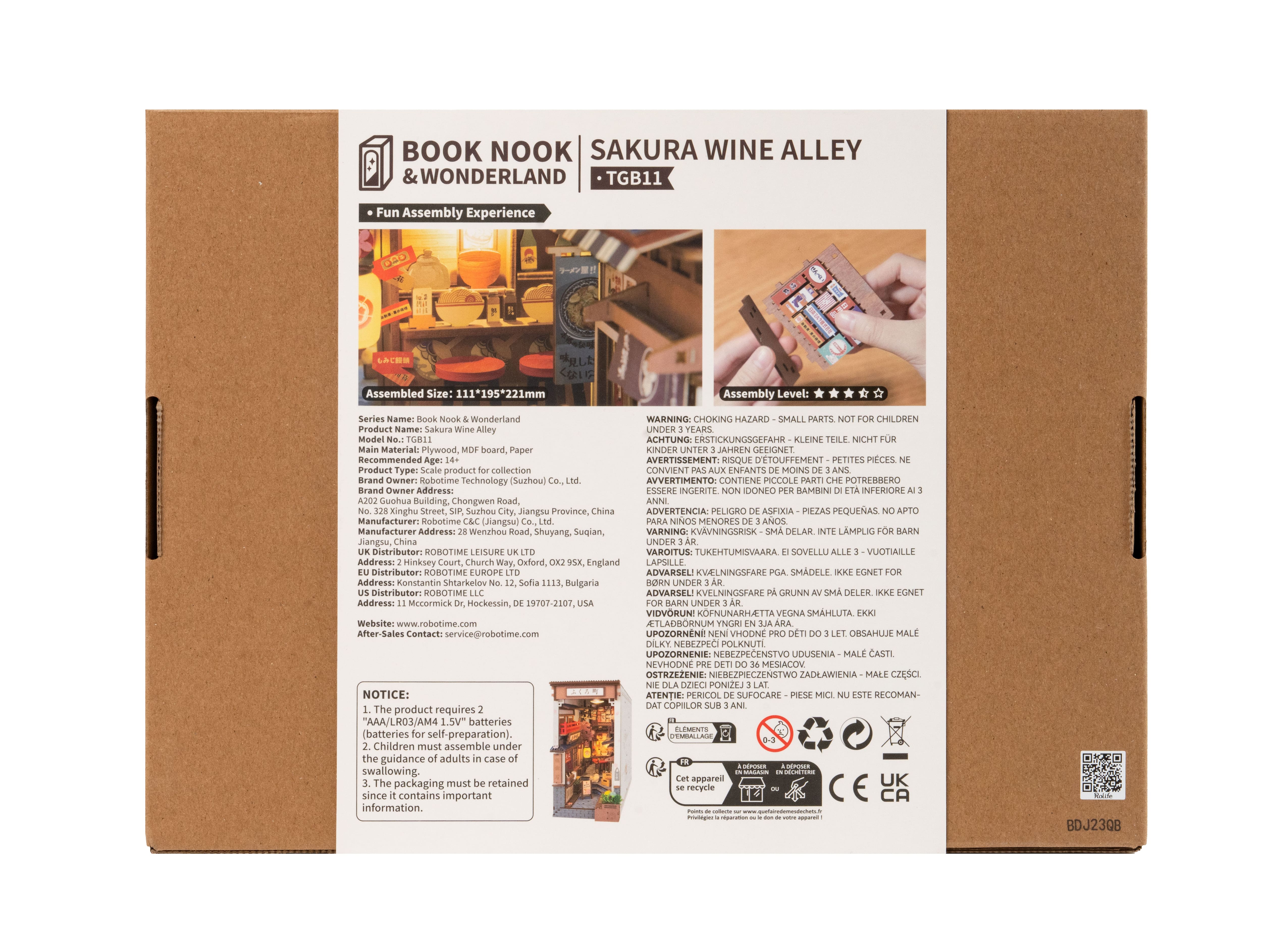 Rolife® Sakura Wine Alley DIY Book Nook Shelf Insert Kit