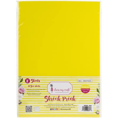 Dress My Craft® Shrink Prink A4 Frosted Plastic Sheets, 10ct